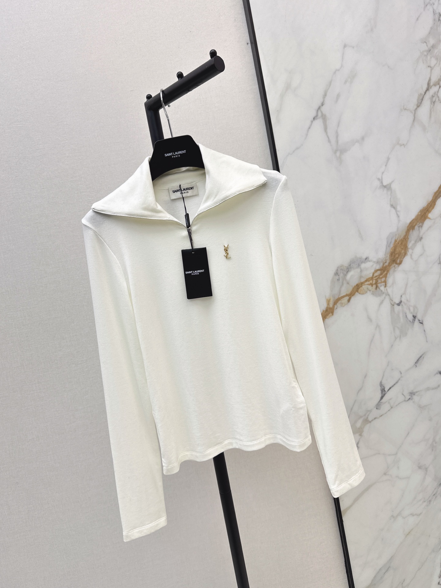 Sain 26fw zip-up knit basic tee