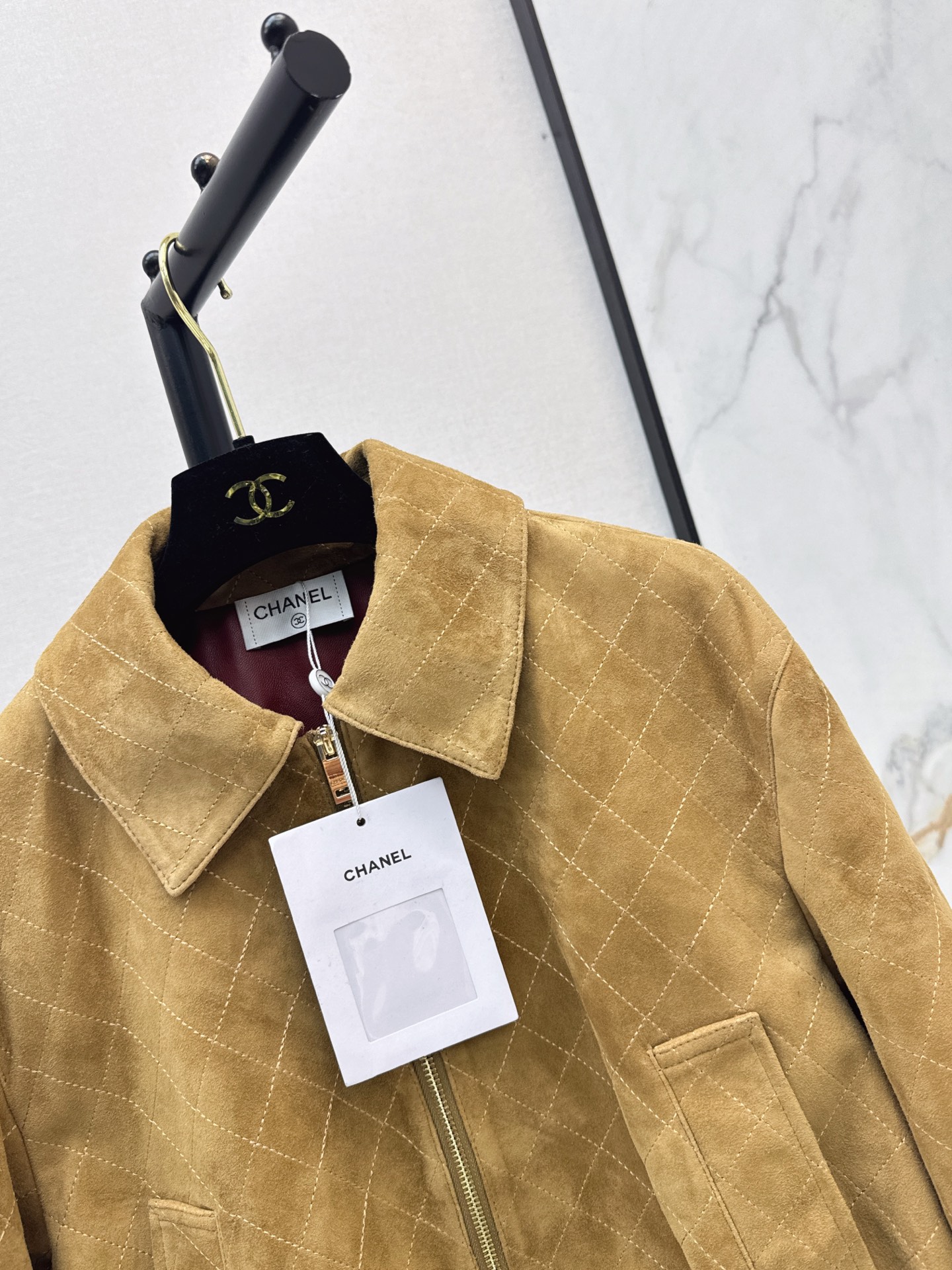 Chan 26fw suede leather jacket