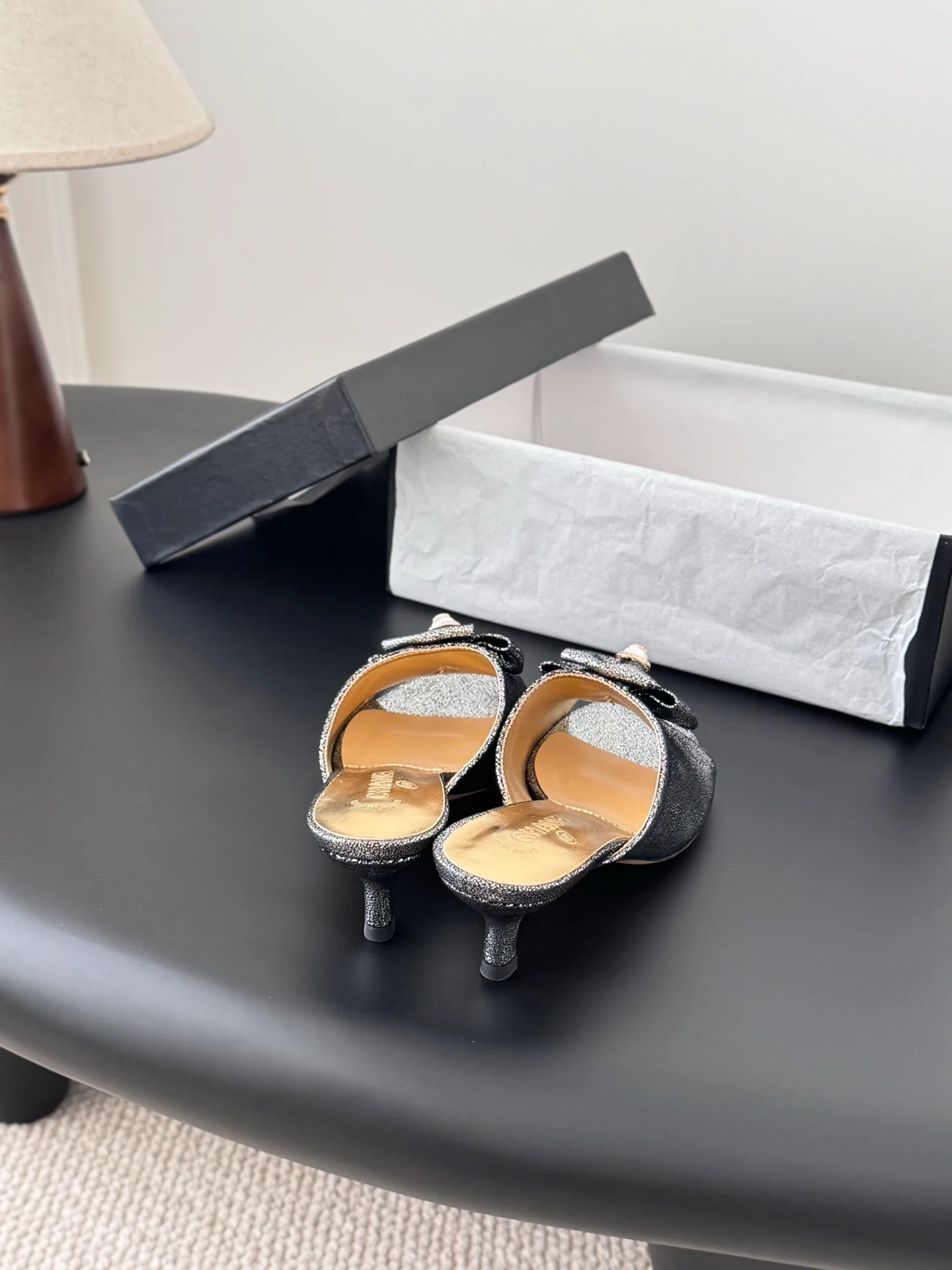 Chan 26ss kitten heel slides