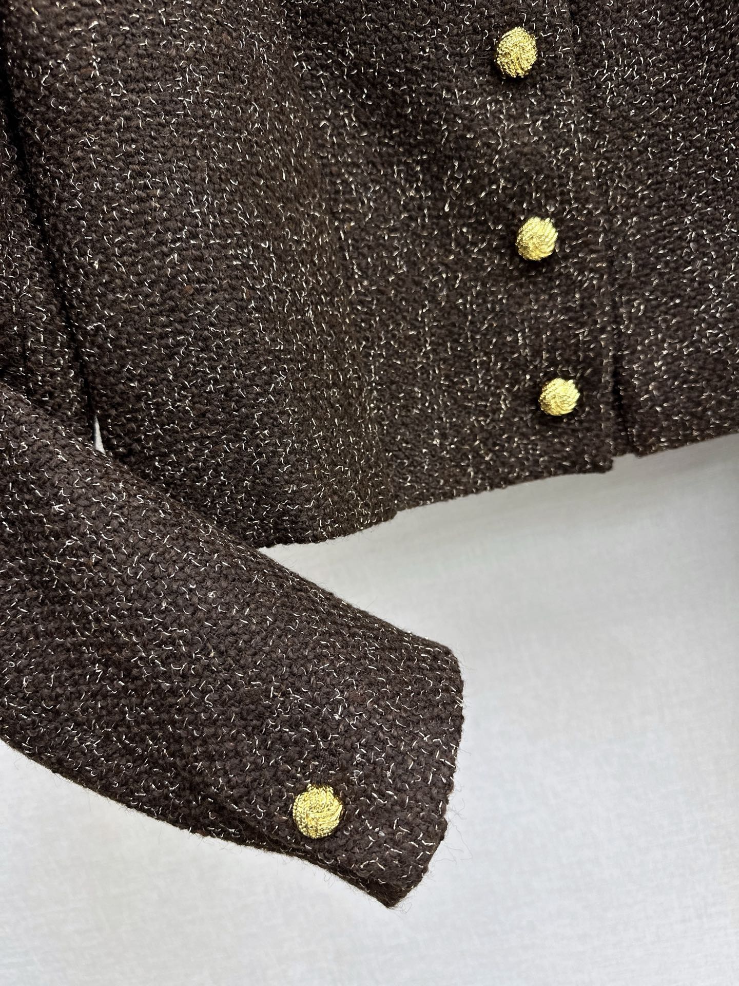Chan 26fw cropped tweed woven jacket