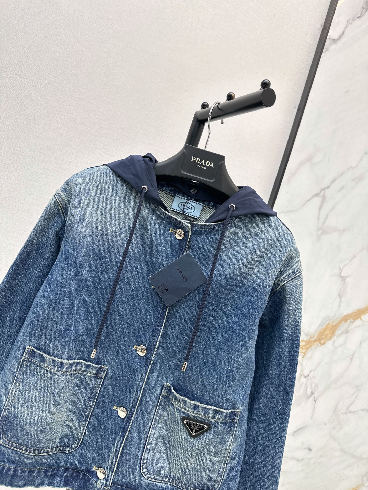 Pra 26fw hooded denim jacket