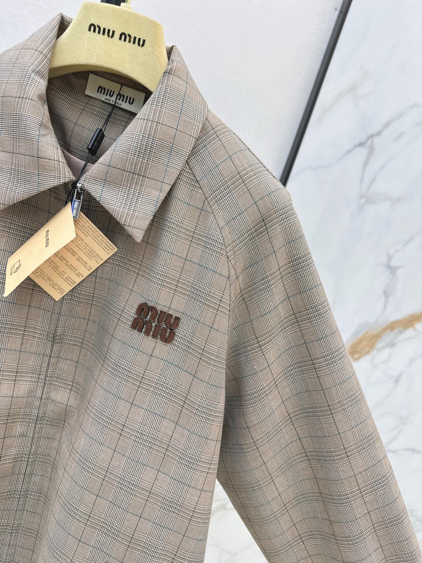 Miu 26fw check jacket