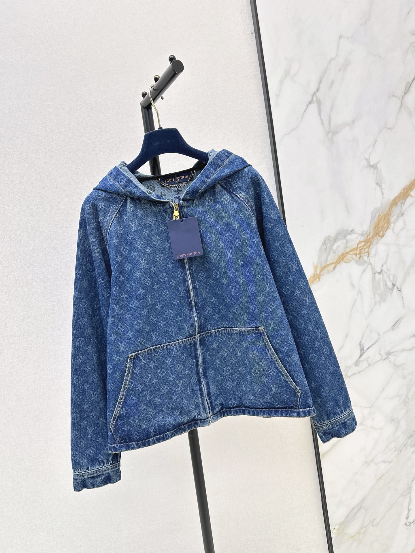 Loui 26fw jacquard hooded denim jacket