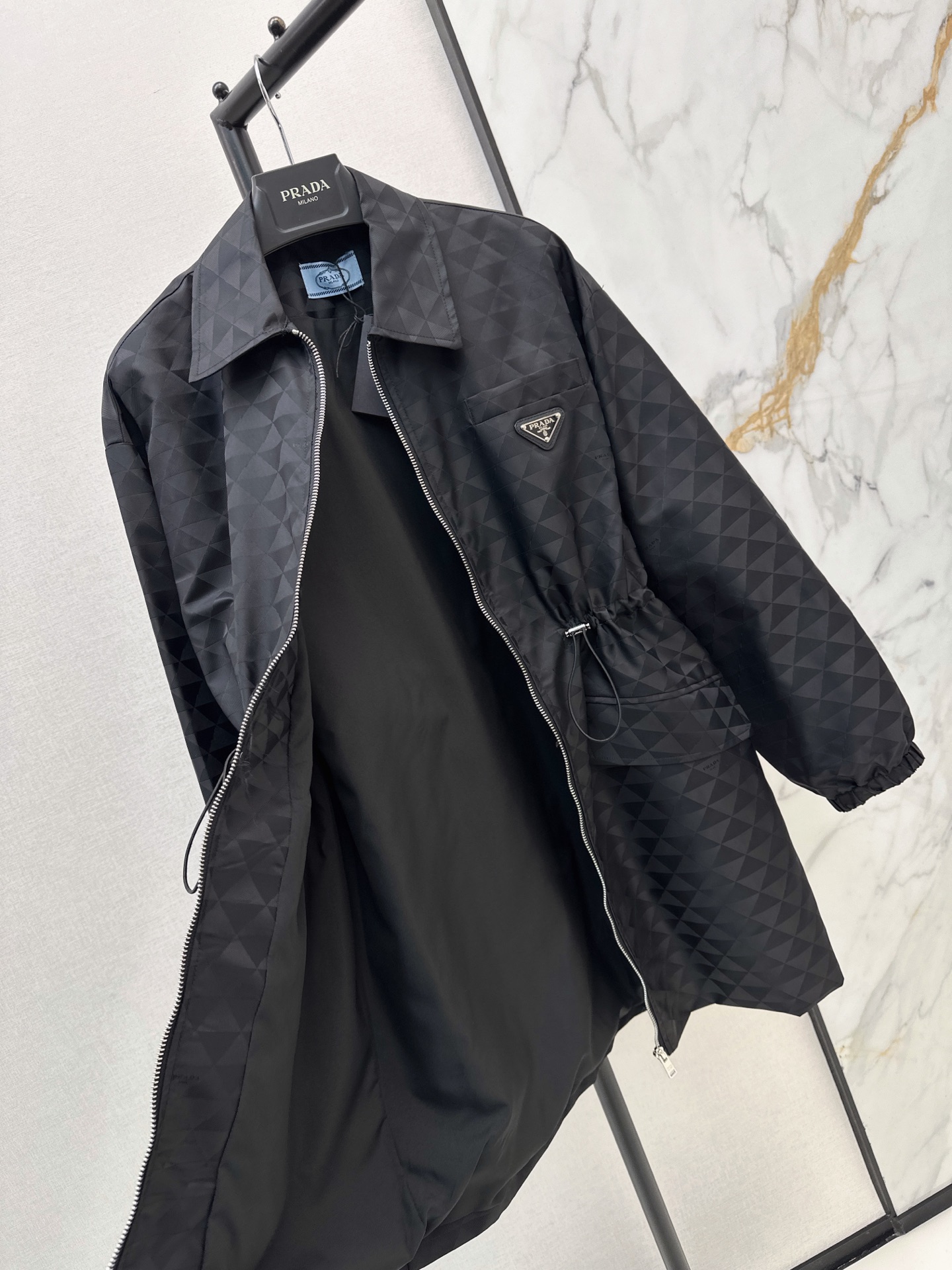 Pra 26fw drawsting zipper trench coats