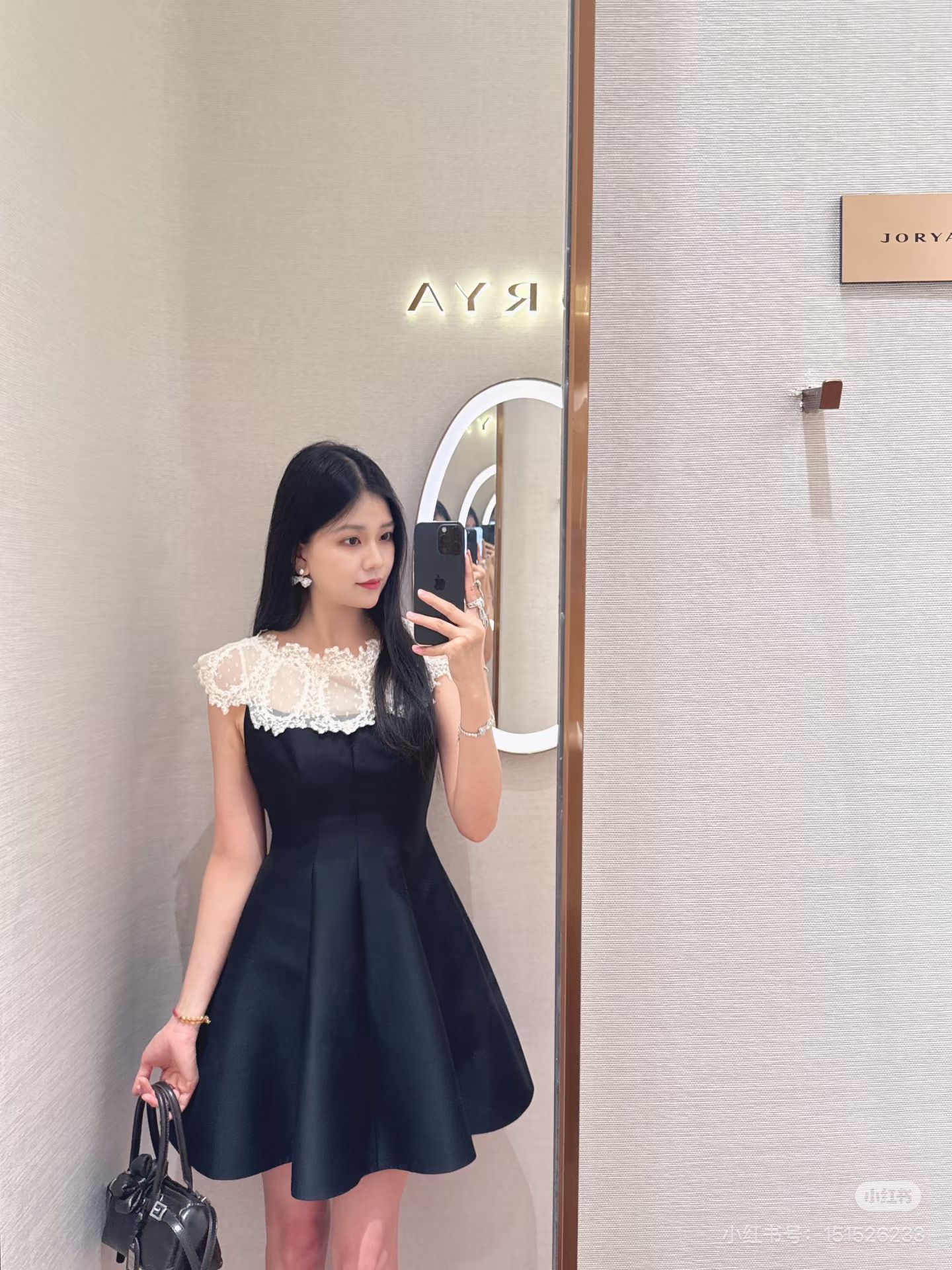 Miu 26ss lace contract dress