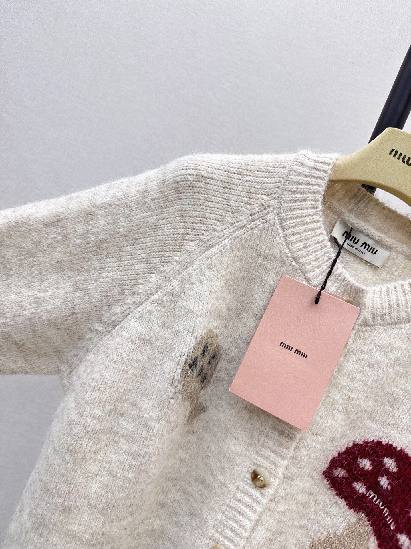 Miu 26fw jacquard knit cardigan