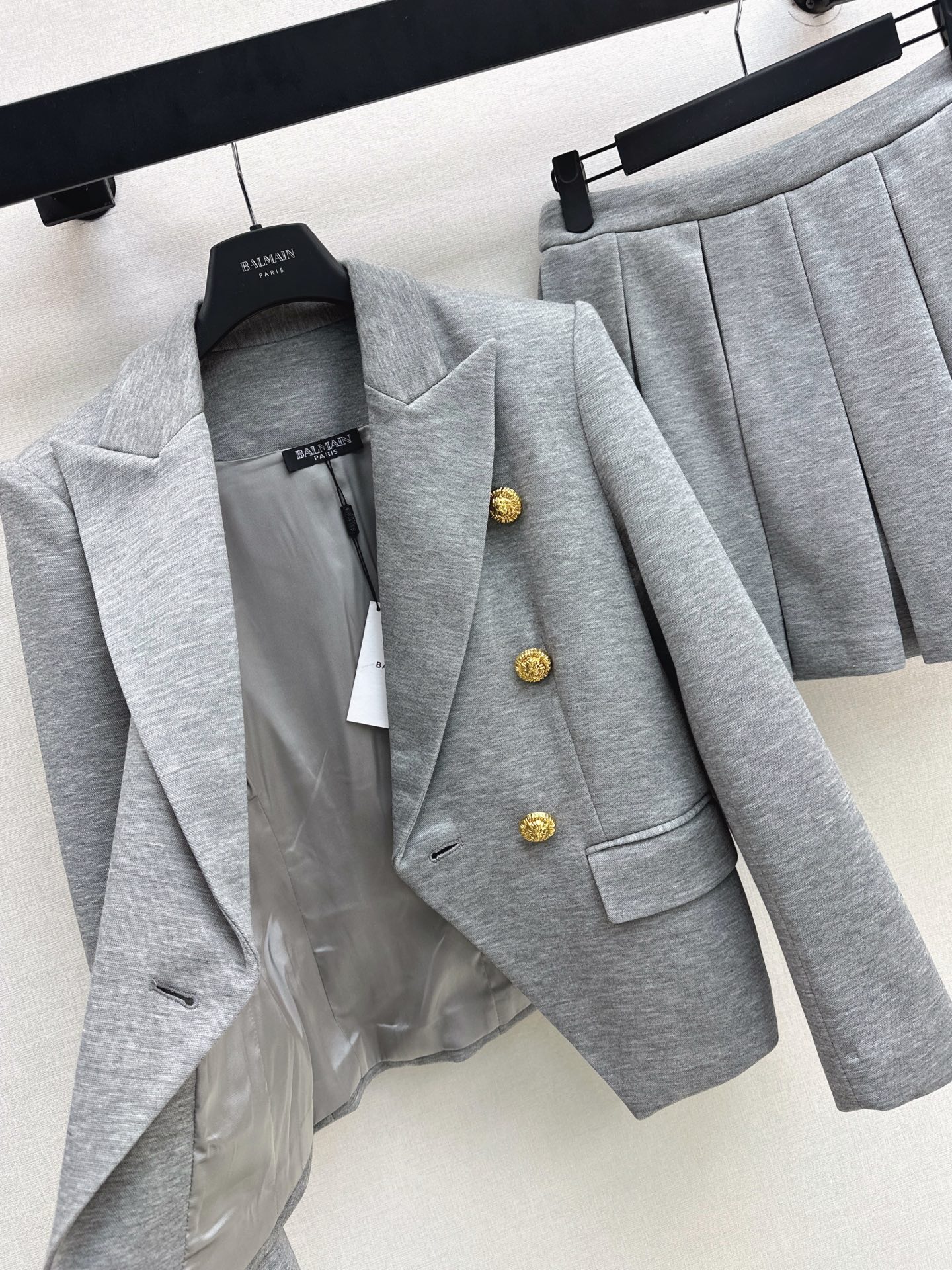 Bal 26fw blazer pleated skirt sets