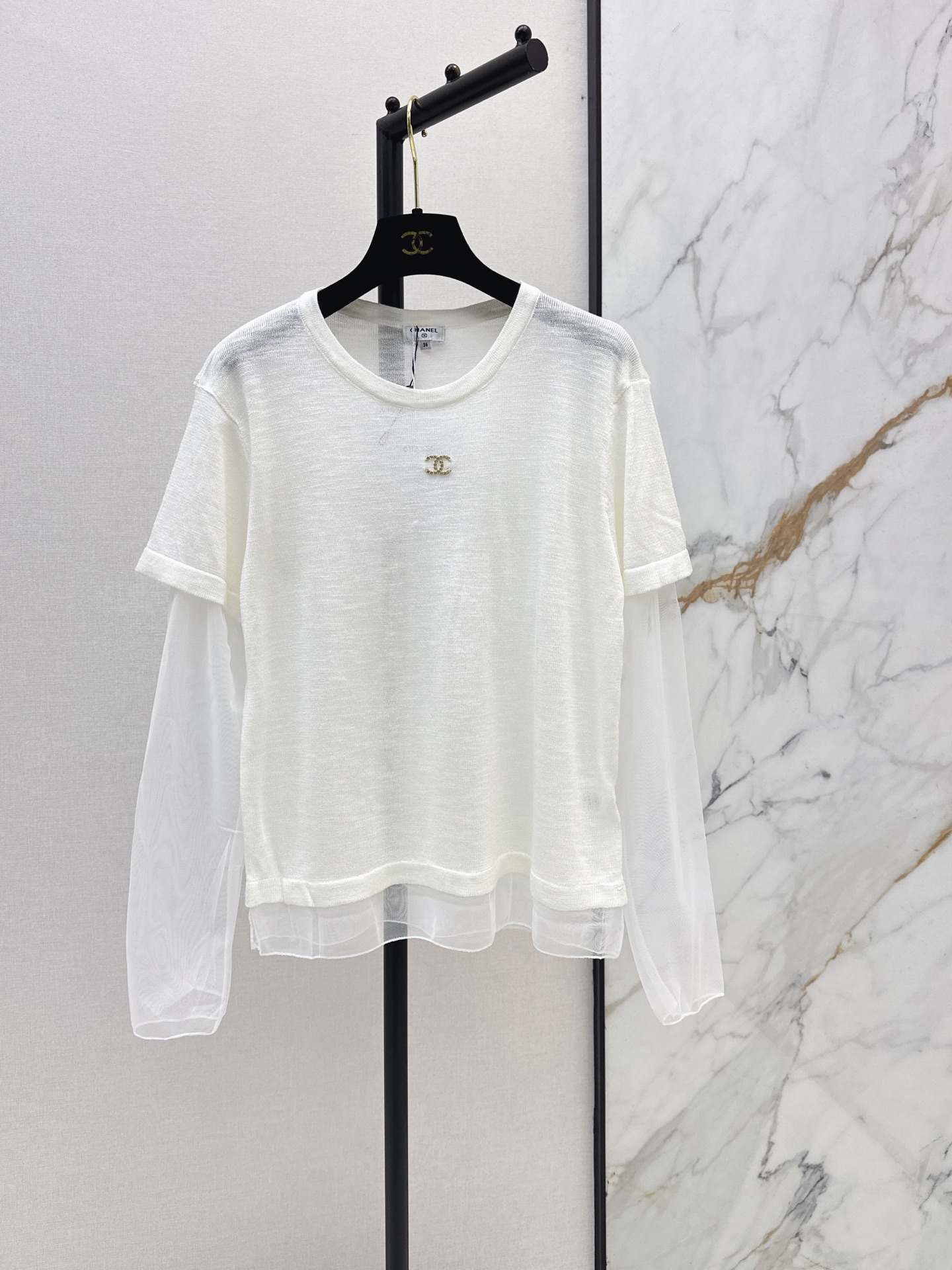 Chan 26ss 2in1 meash knitwear