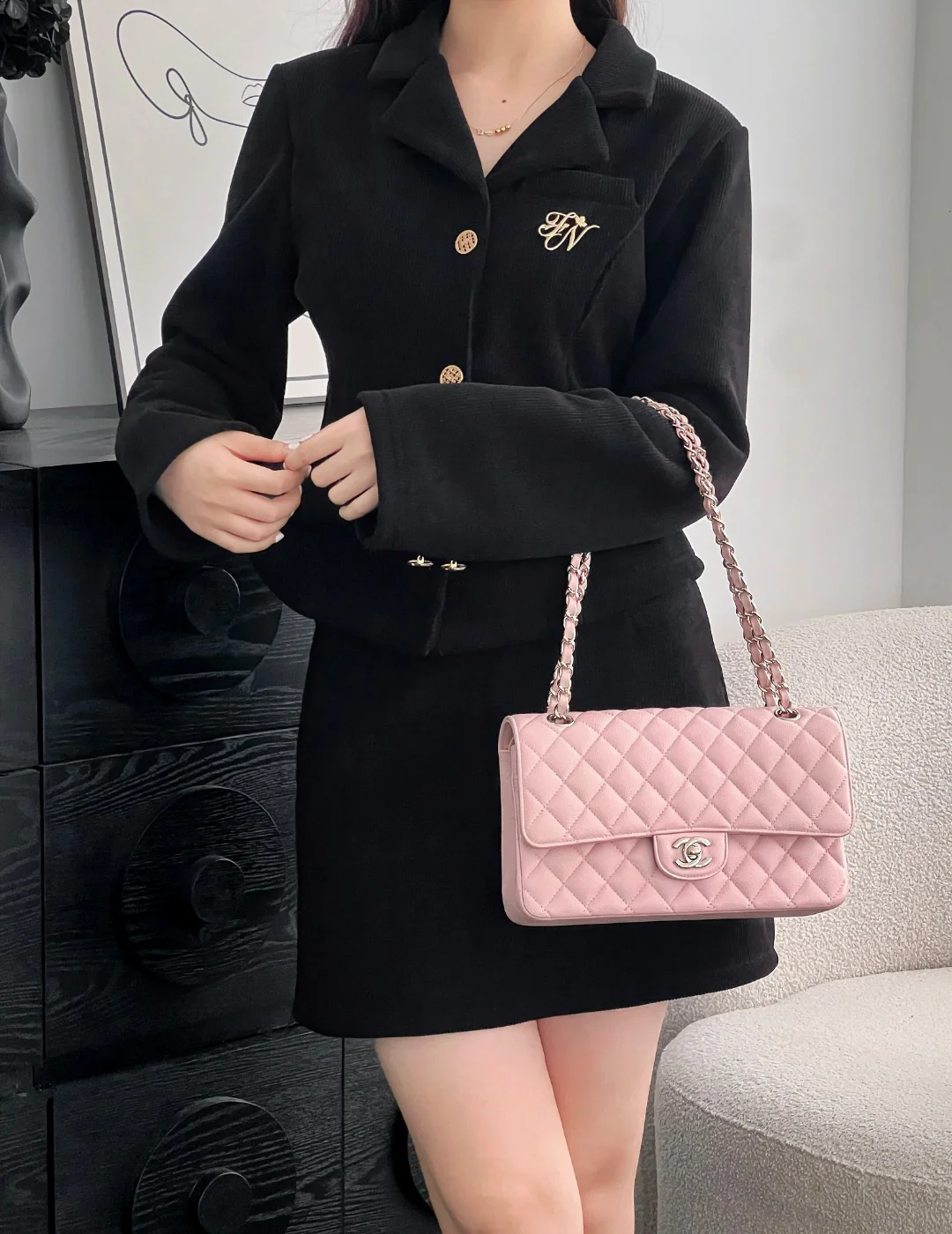 Chan cf25 chain shoulder bag