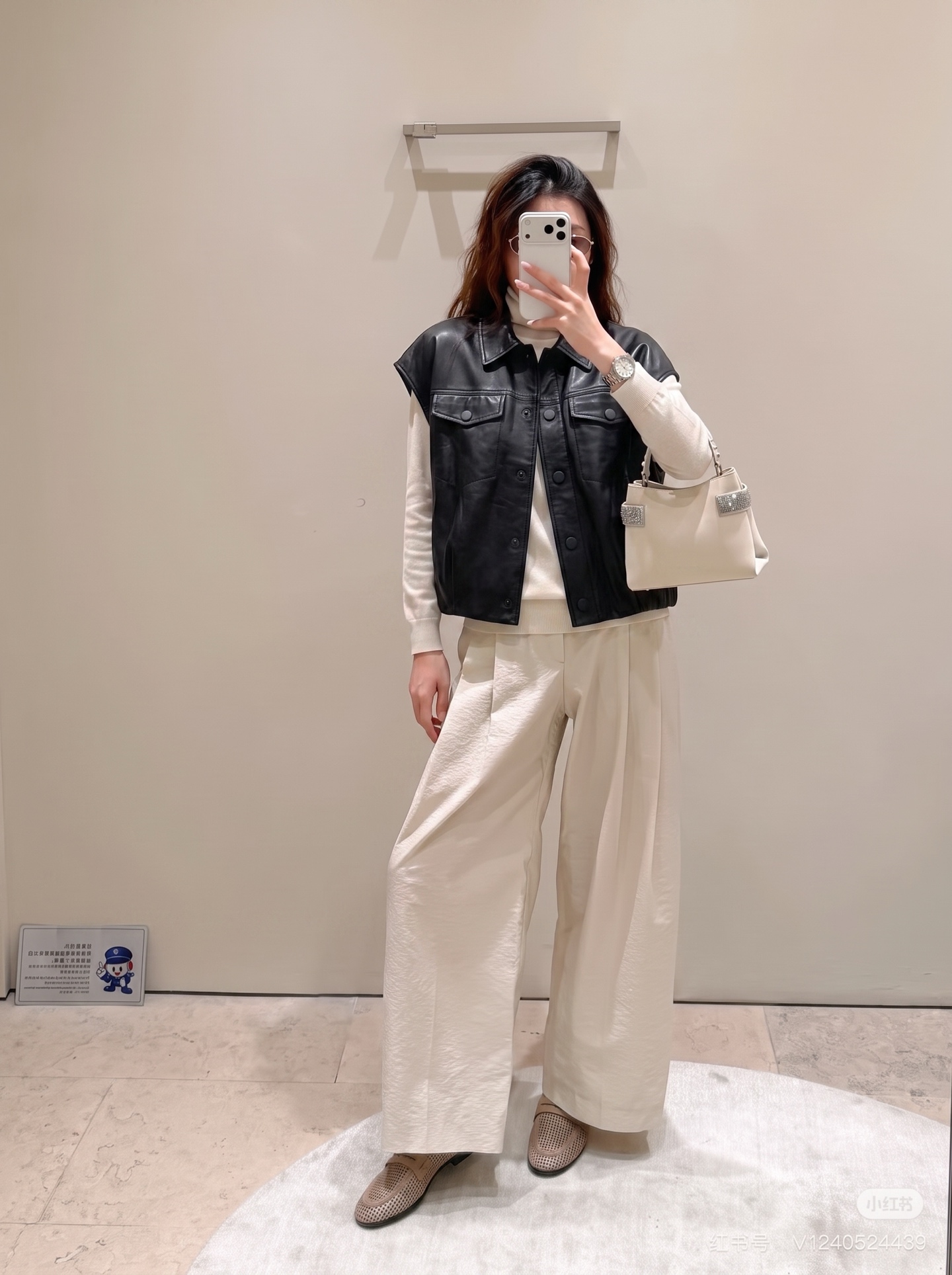 Brun 26fw leather vest jacket