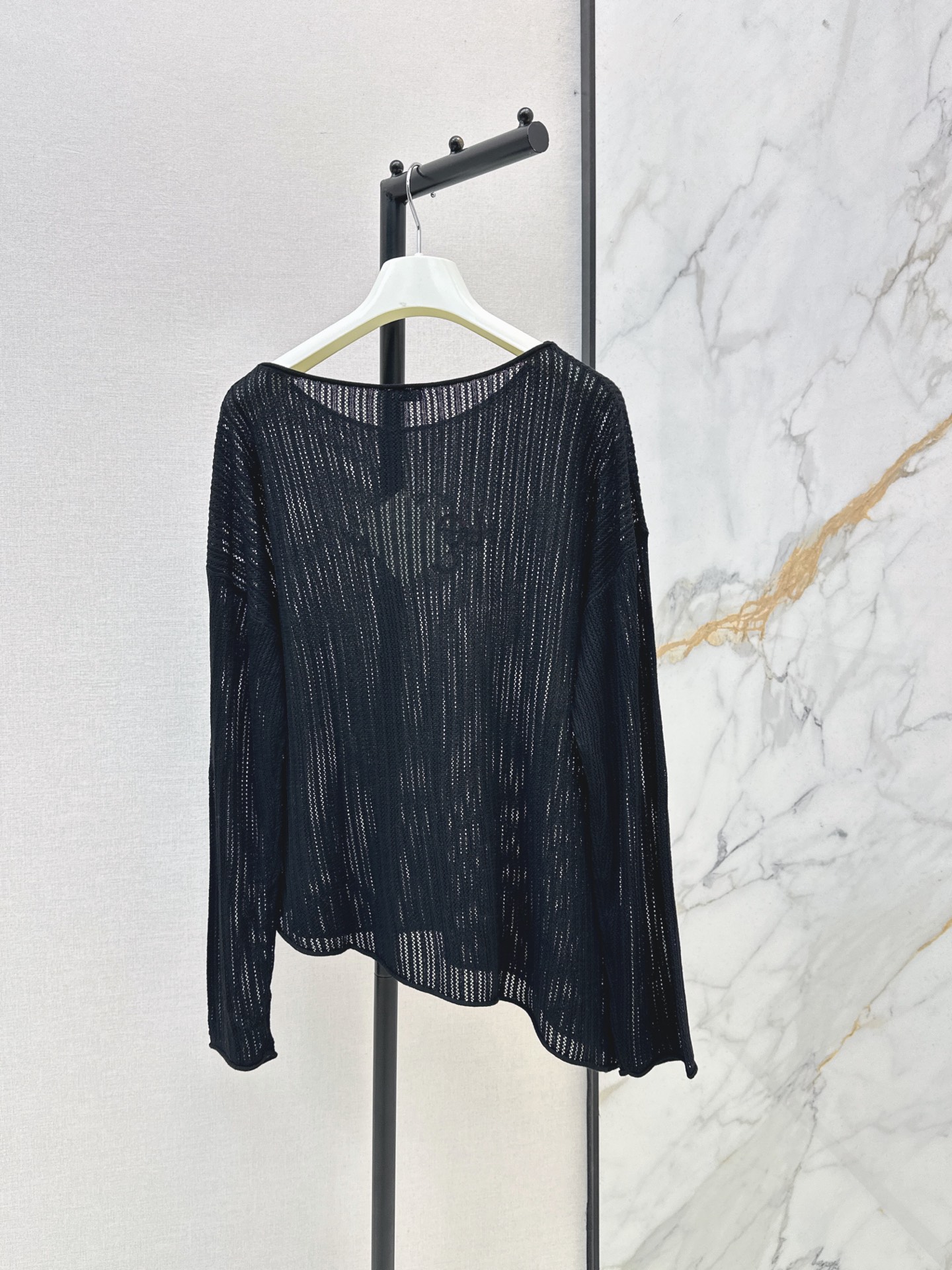 Loe 26fw embroidery hollow knitwear