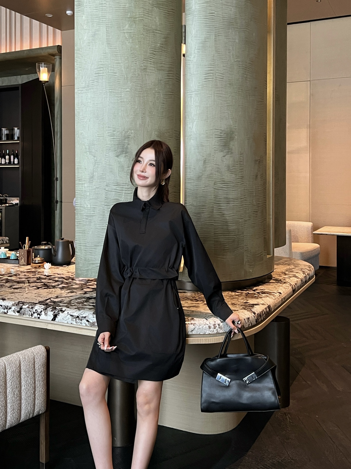 Her 26fw drawstring dress
