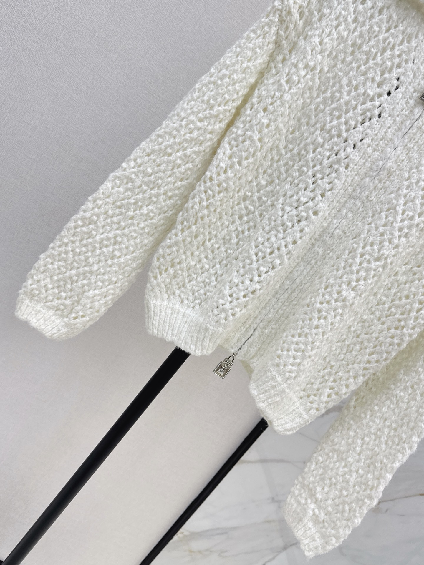 Chan 26fw hollow knit zipper cardigan