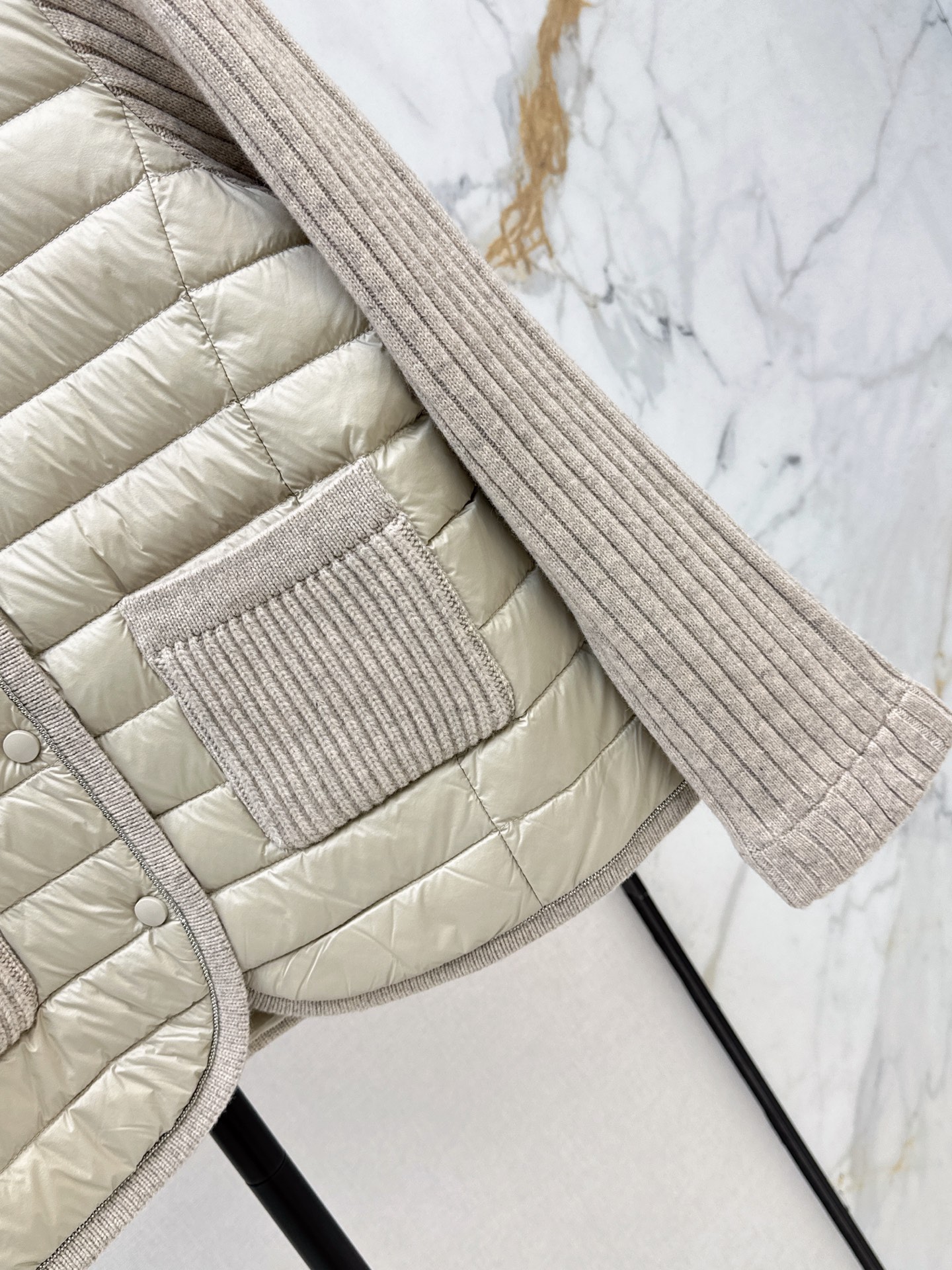 Brun 26fw wool knit contract down jacket