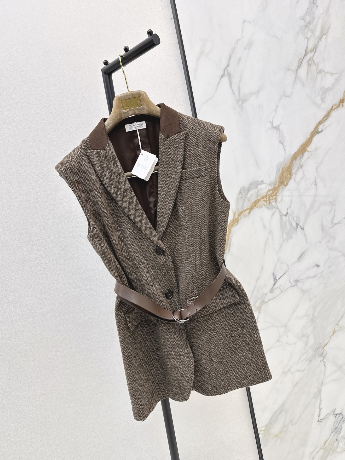 Brun 26fw belted suit vest