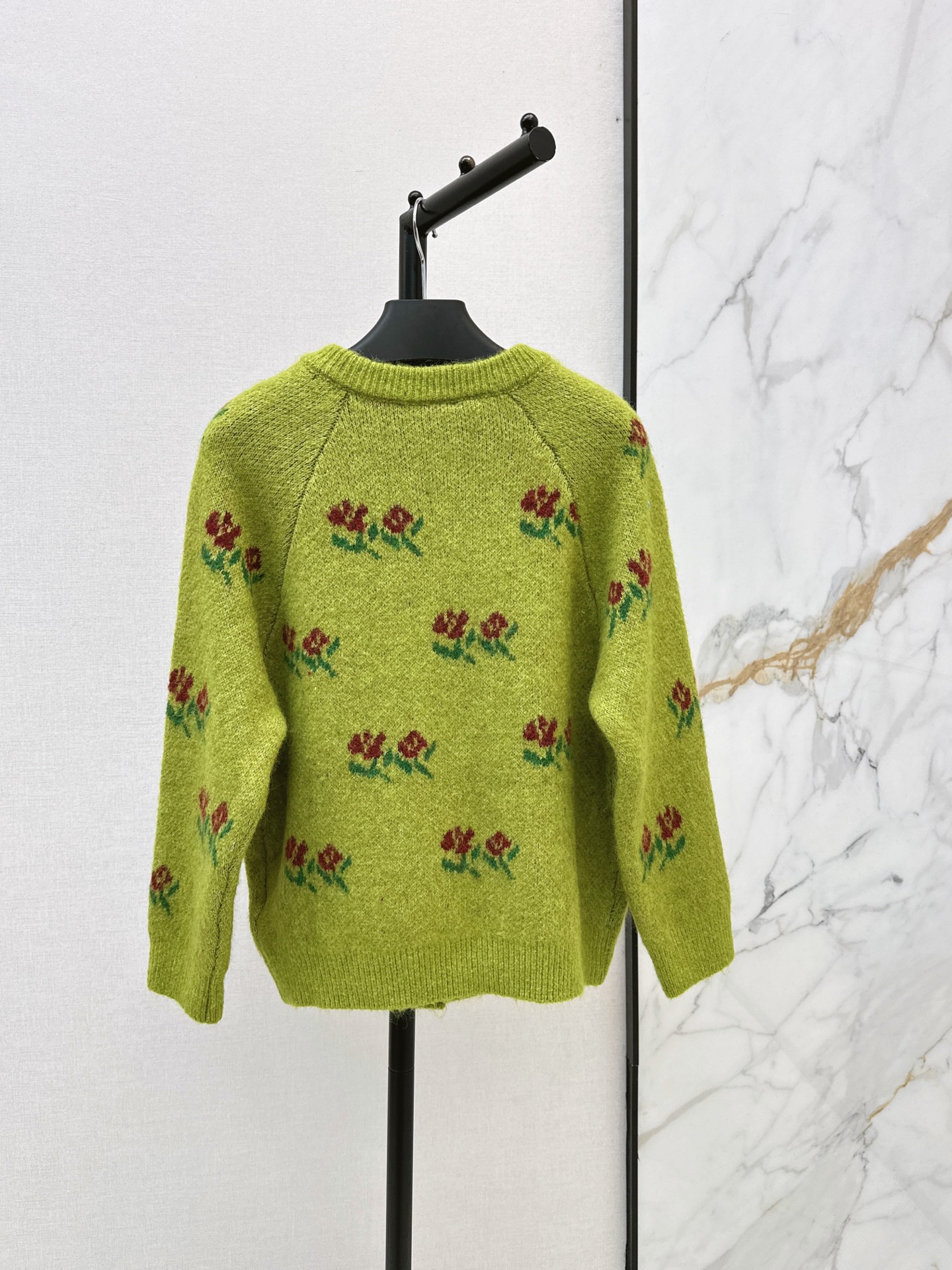 Pra 26fw floaral jacquard cardigan