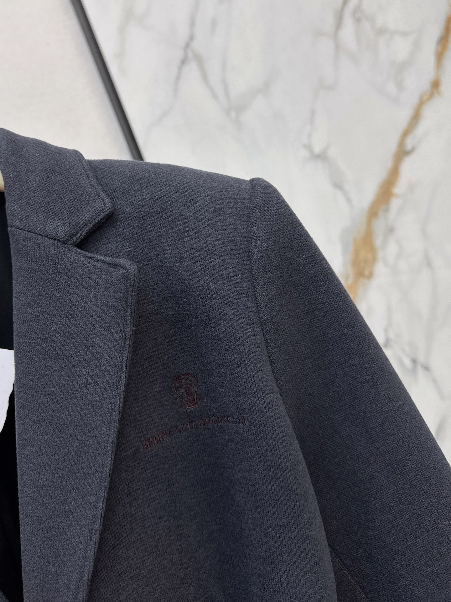 Brun 26fw knit belted blazer