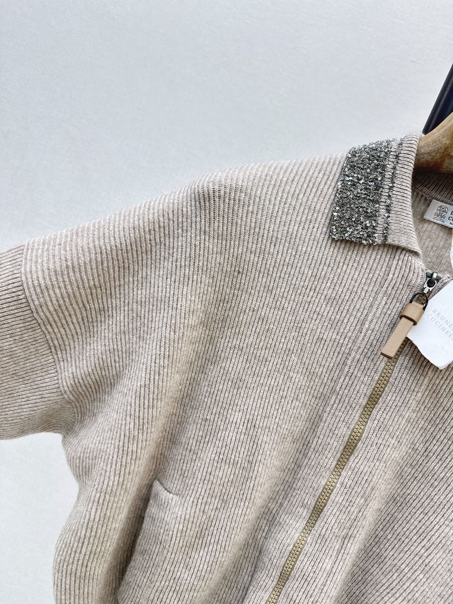 Brun 26fw beading knit cardigan