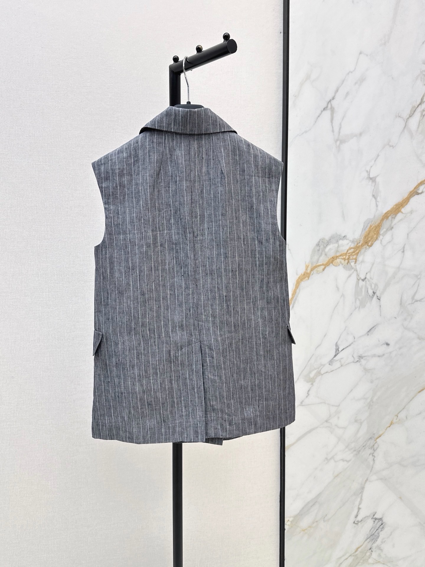 Max 26ss stripe linen suit vest