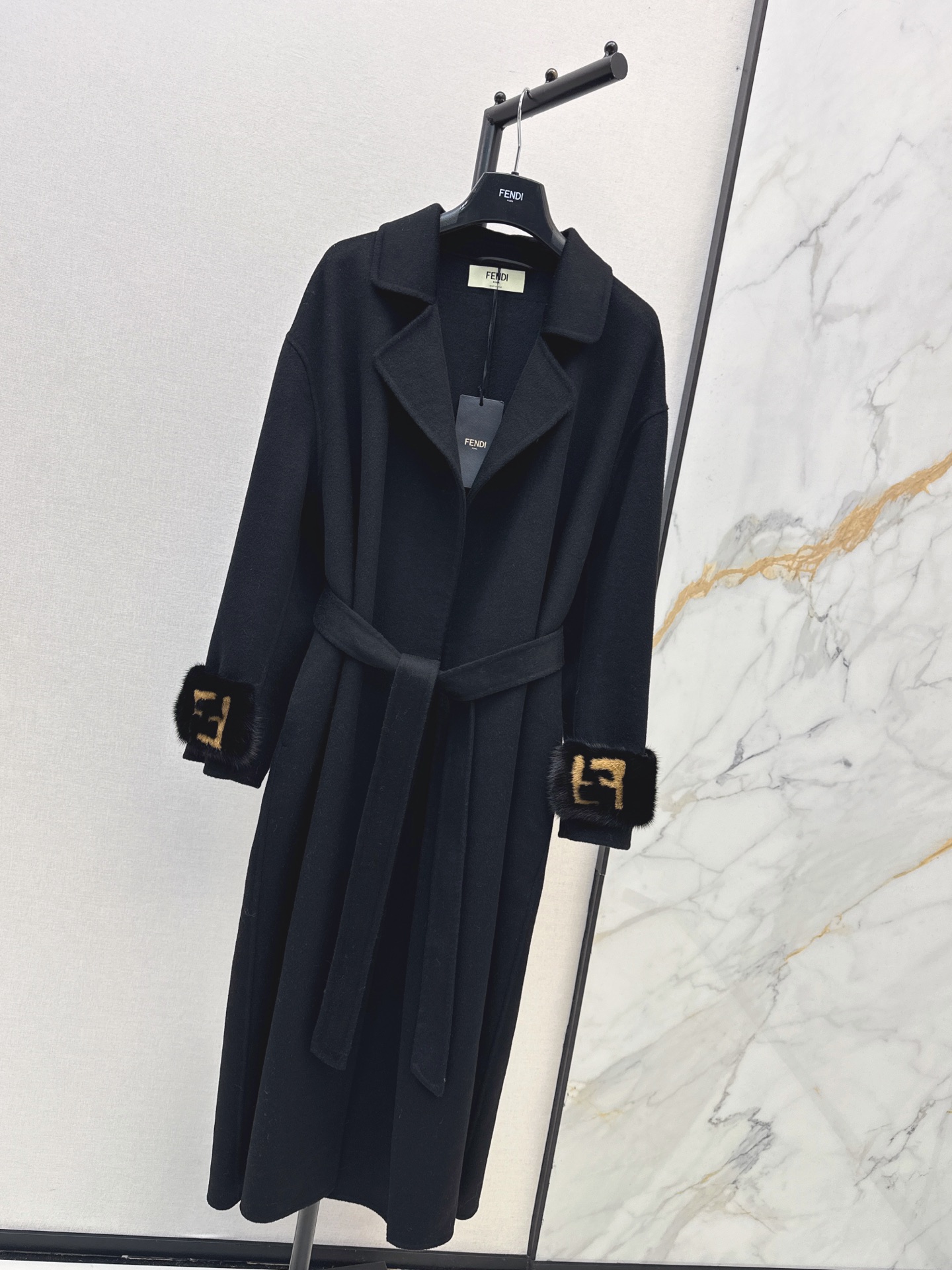 Fen 26fw belted overcoats