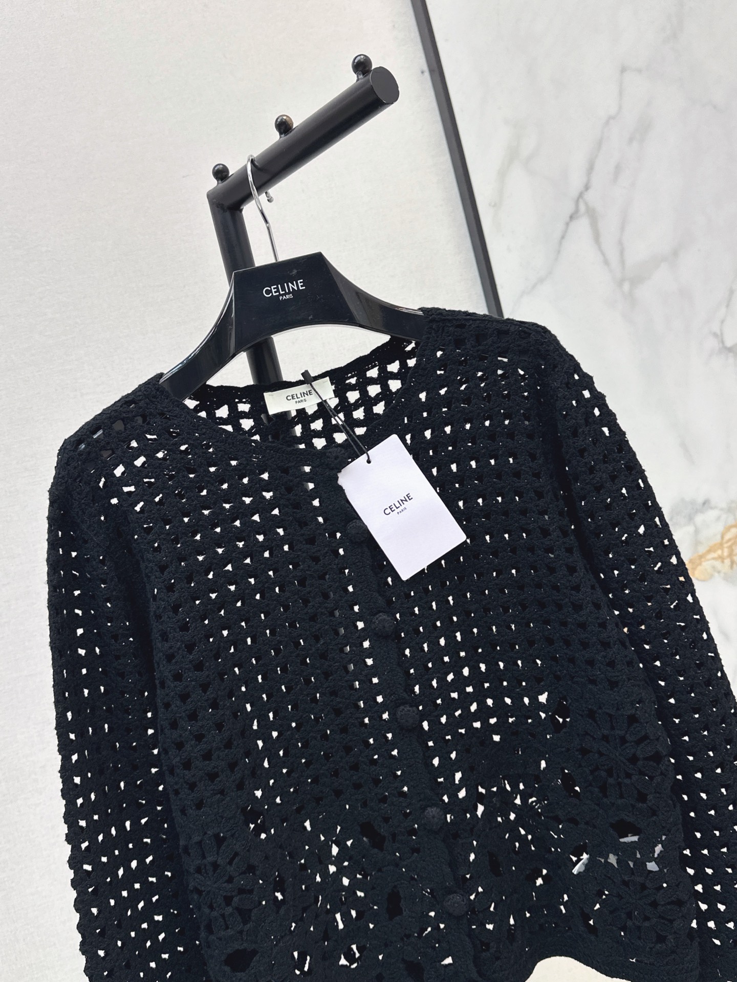 Celi 26fw hollow knit cardigan