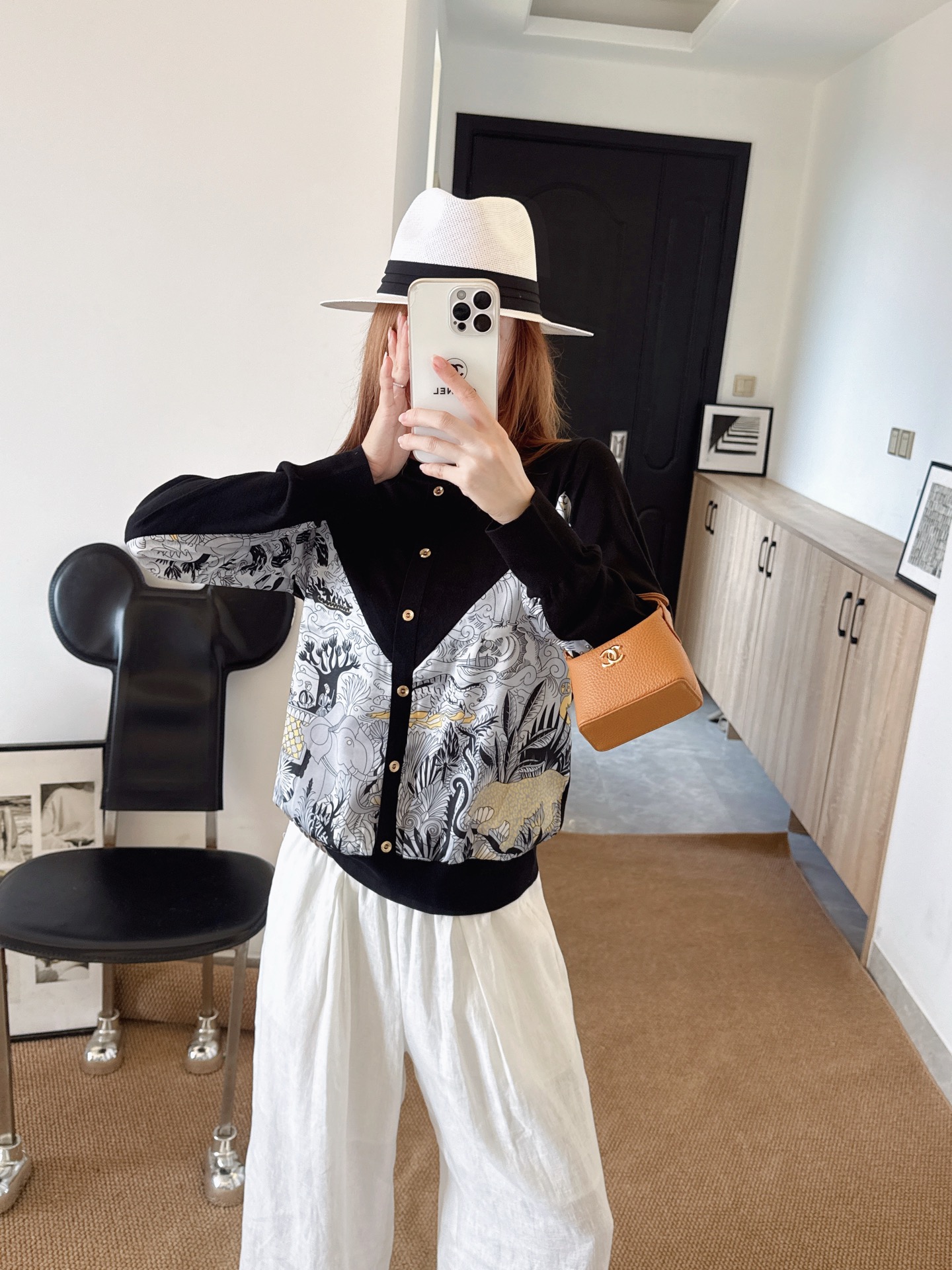 Her 26fw print knit cardigan