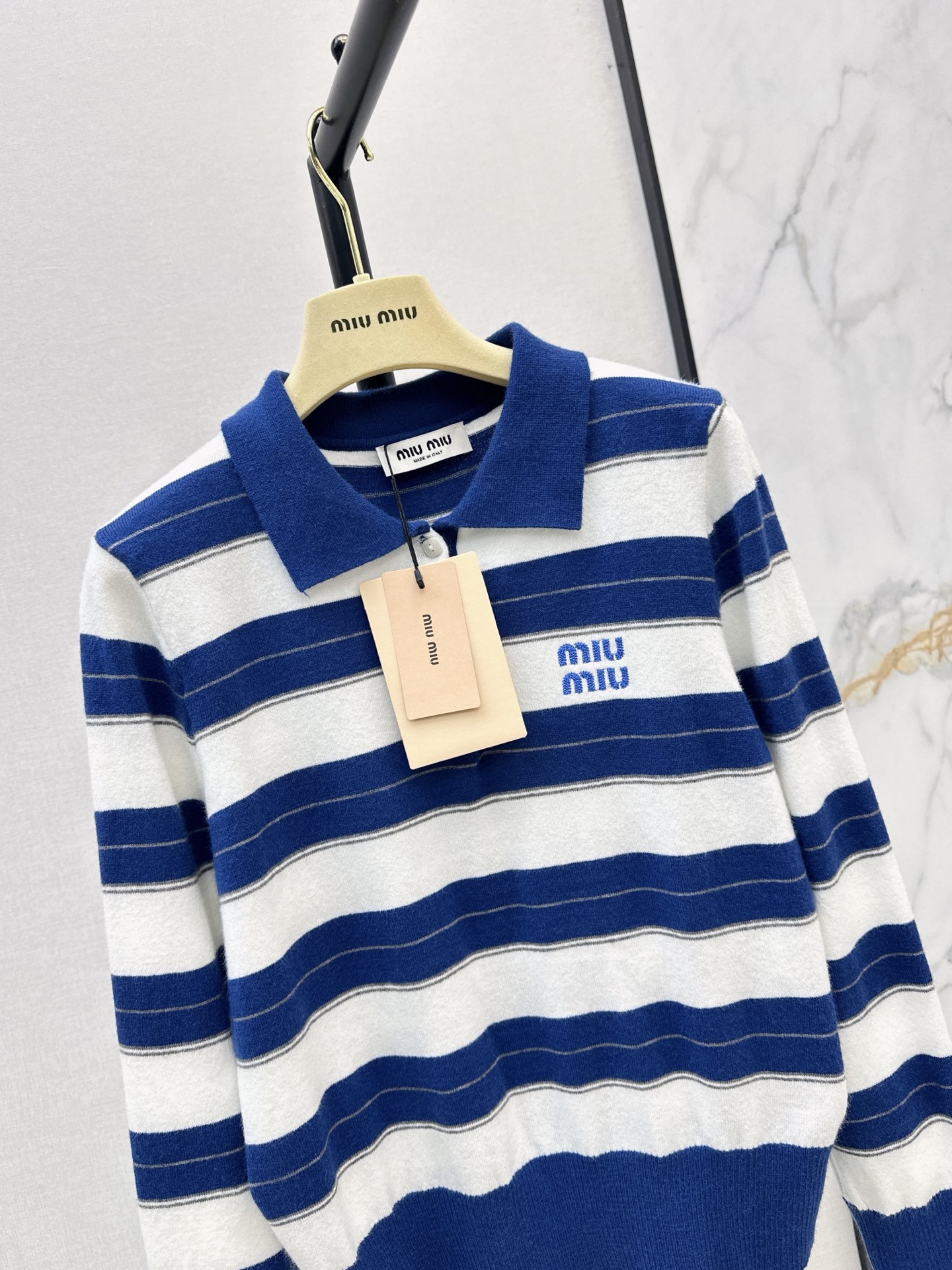 Miu 26fw stripe knit sweater