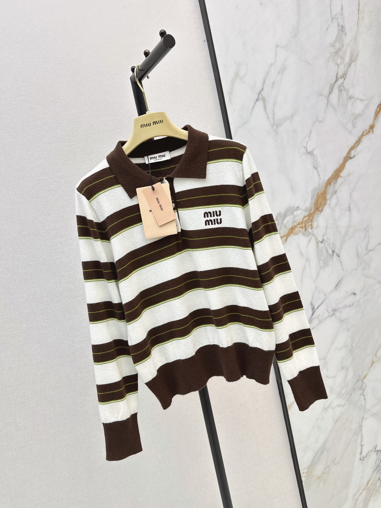 Miu 26fw stripe knit sweater
