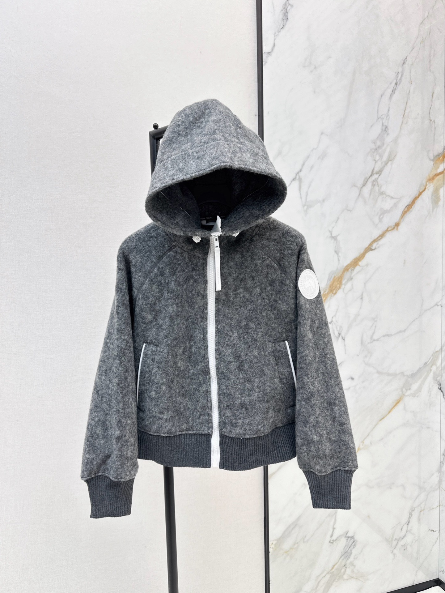 Can 26ss wool hooded jacket
