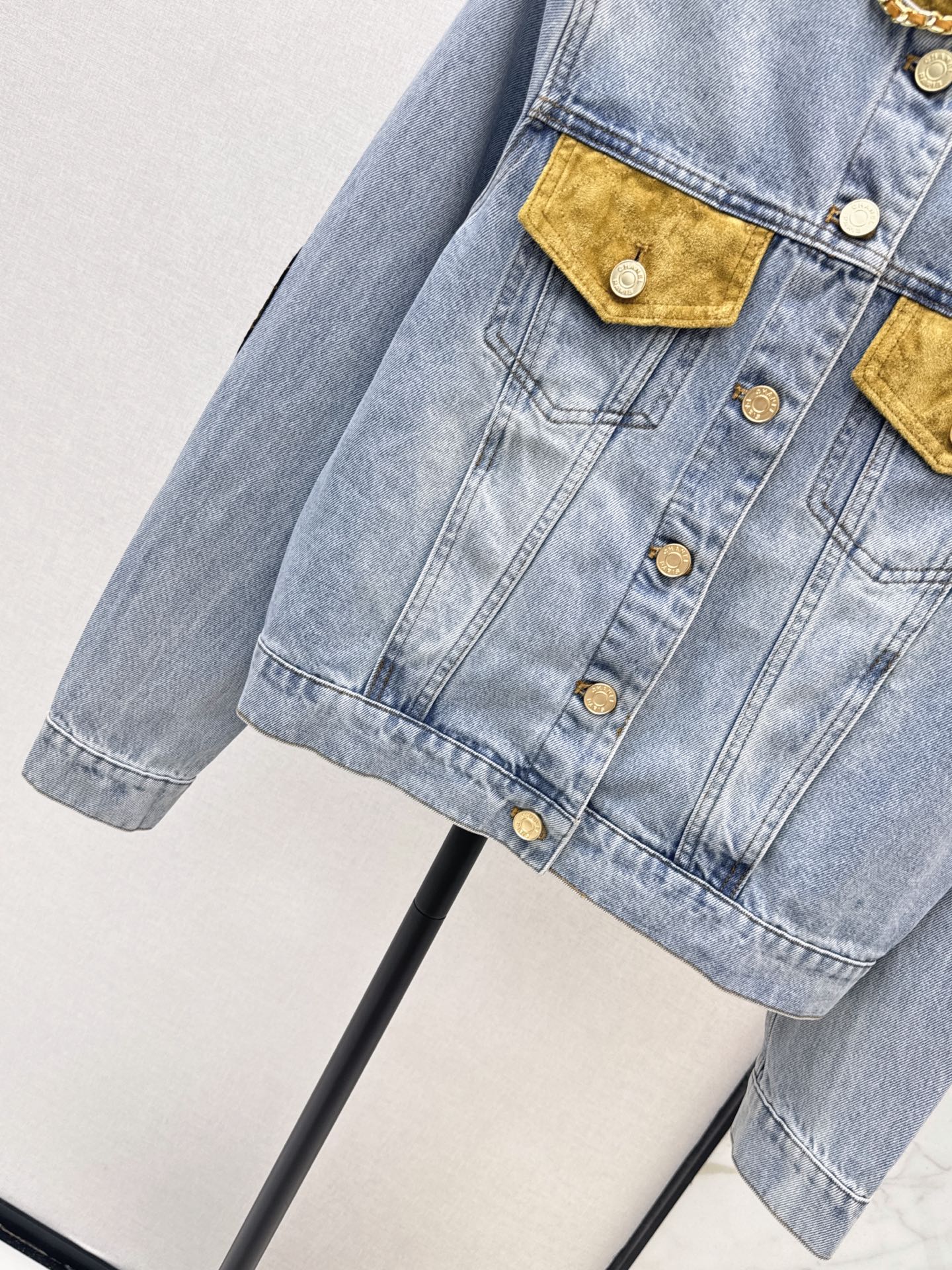 Chan 26fw suede contract denim jacket
