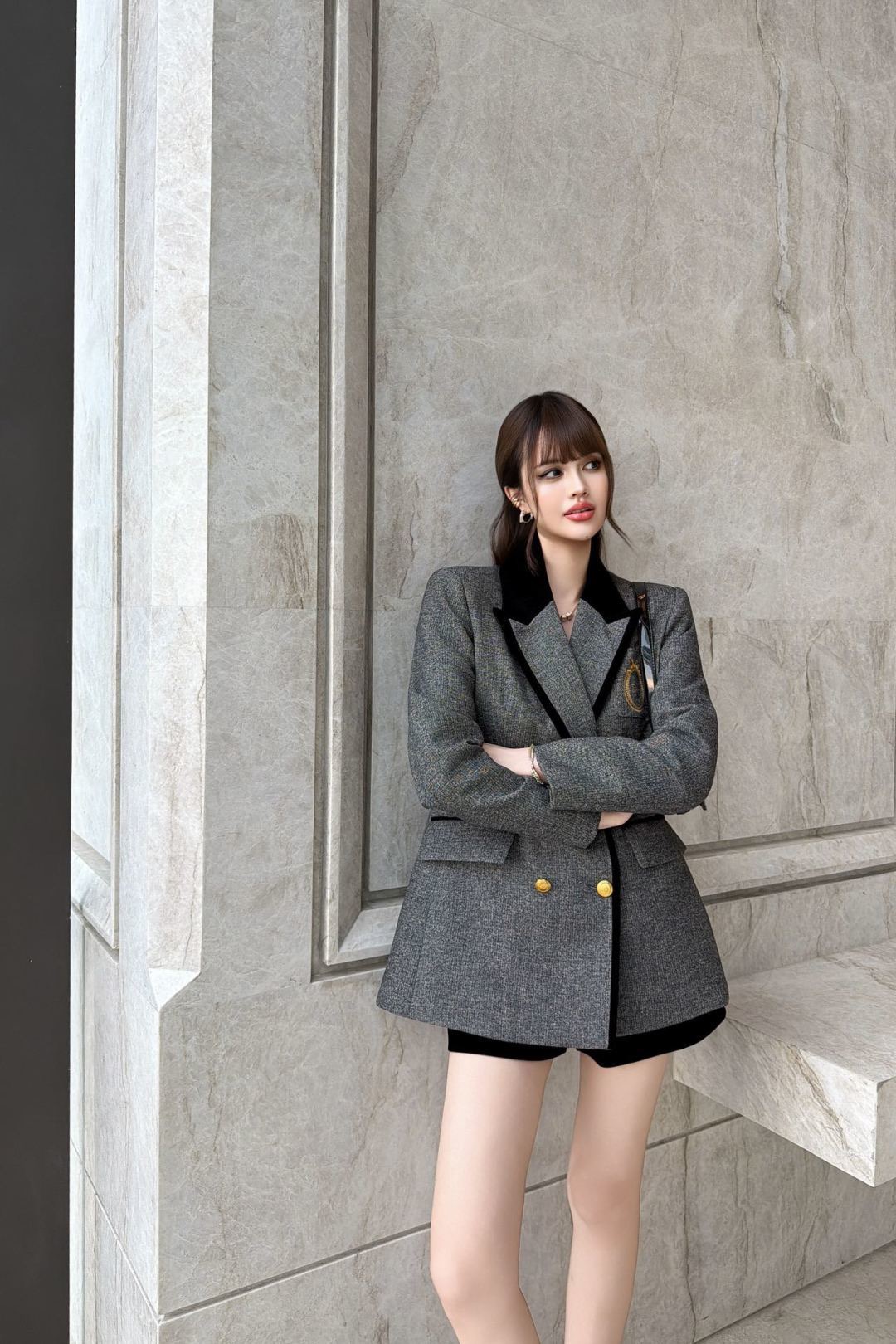 CD 26fw velvet trim blazer