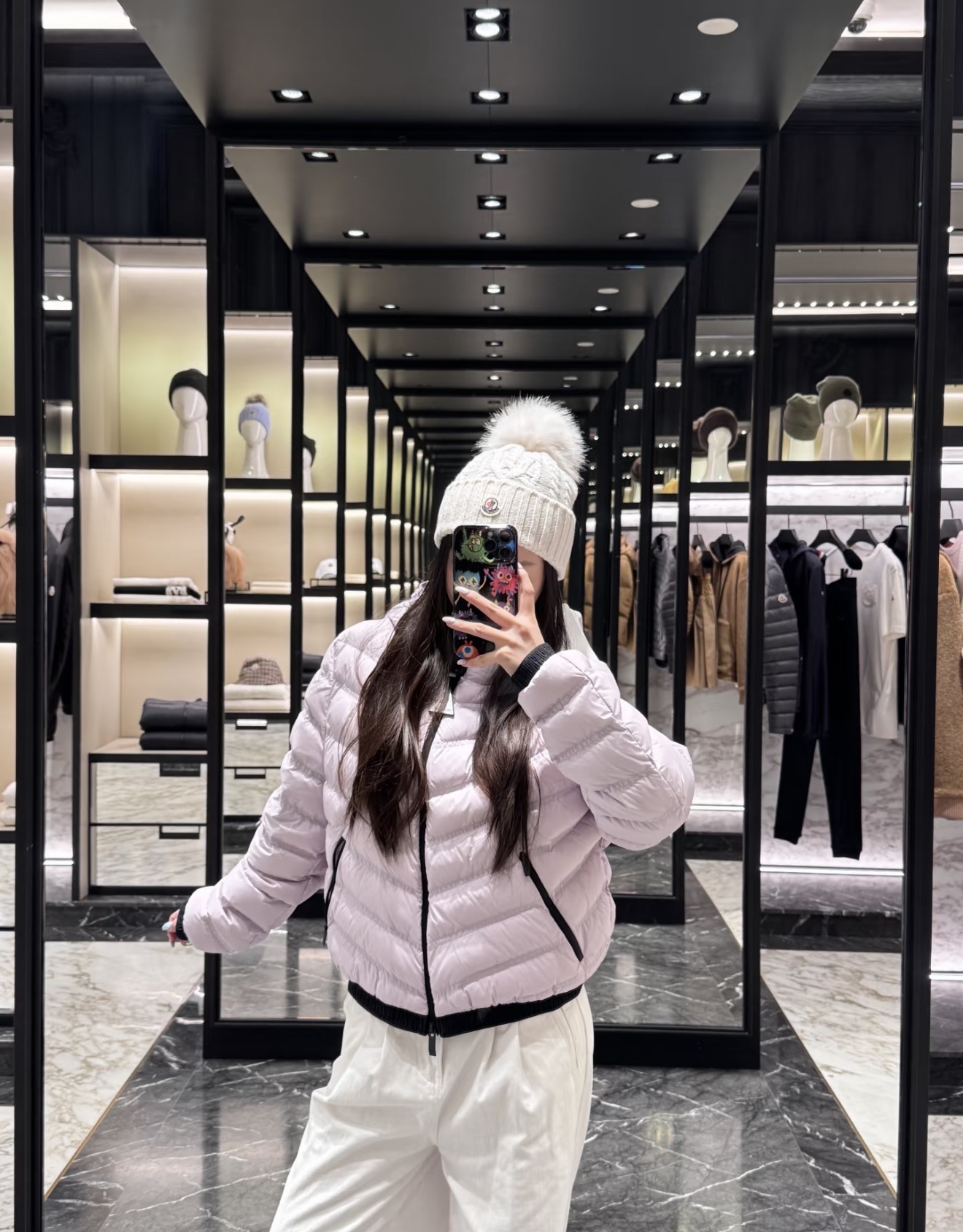 Monc 26fw cropped hooded down jacket