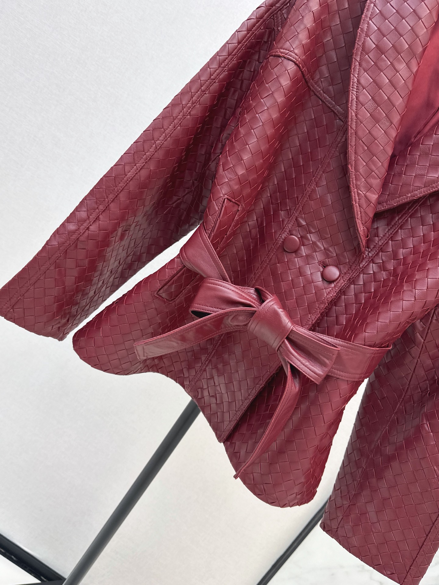 Bott 26ss leather woven jacket
