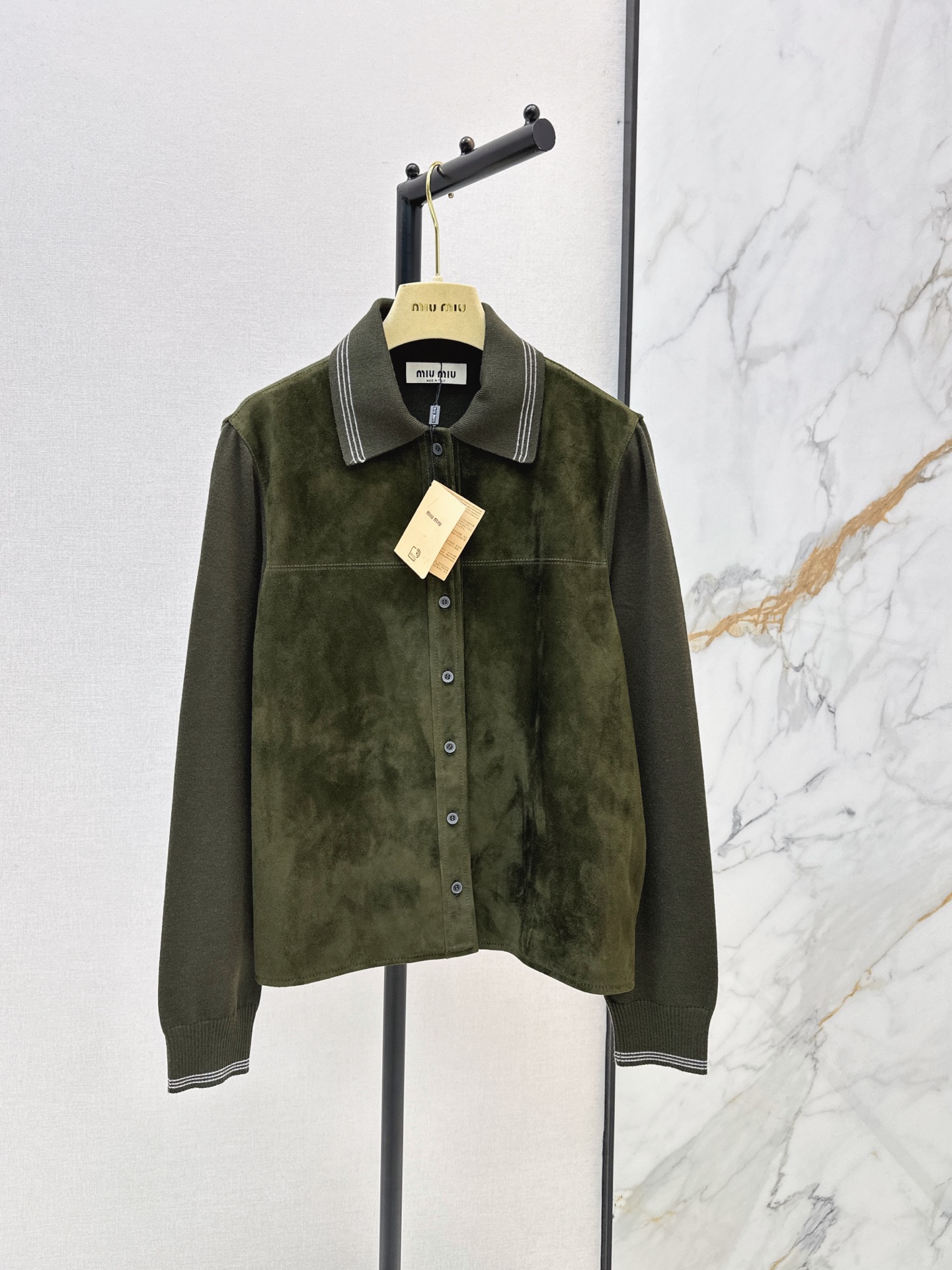 Miu 26fw suede fleece jacket