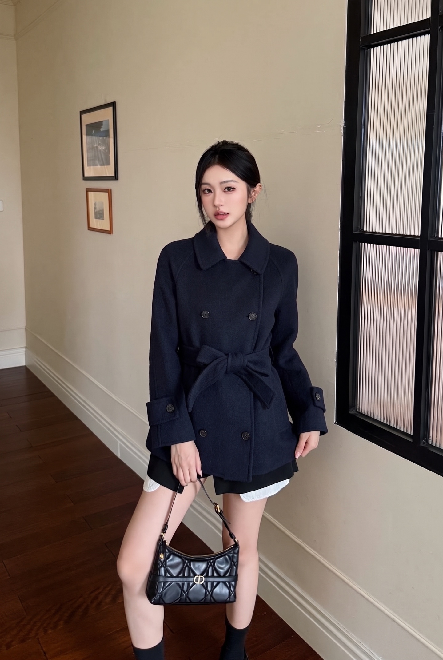 Max 26fw belted double button overcoats