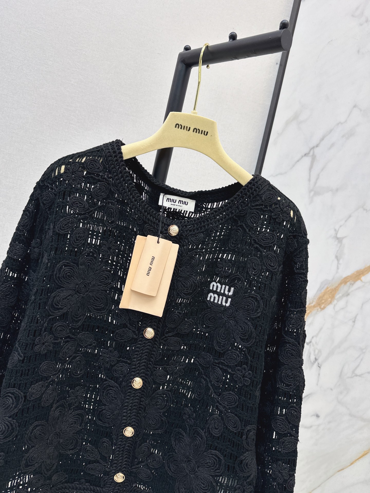 Miu 26fw hollow cardigan
