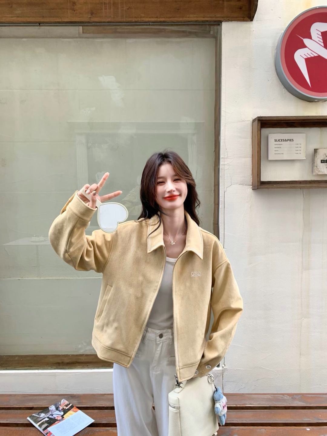 Loe 26fw suede-fleece jacket