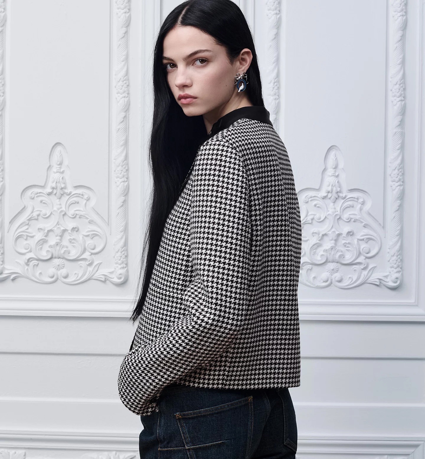 CD 26fw houndstooth bow jacket