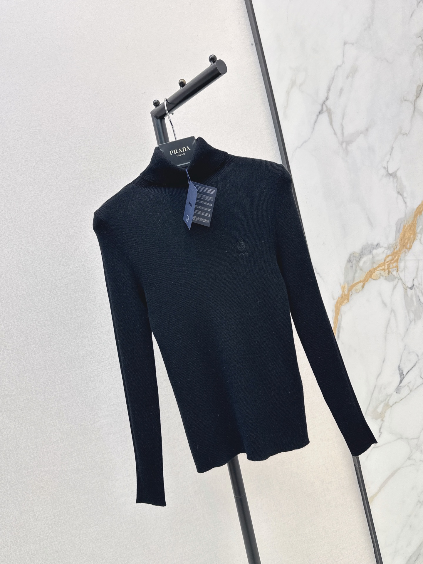 Pra 26fw knit high neck basic tee