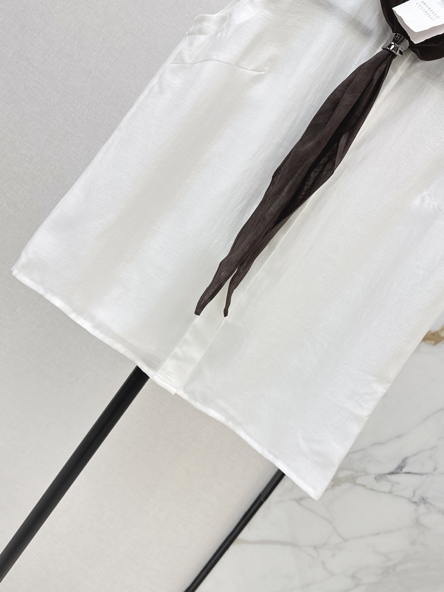Brun 26ss sleeveless scarf shirt