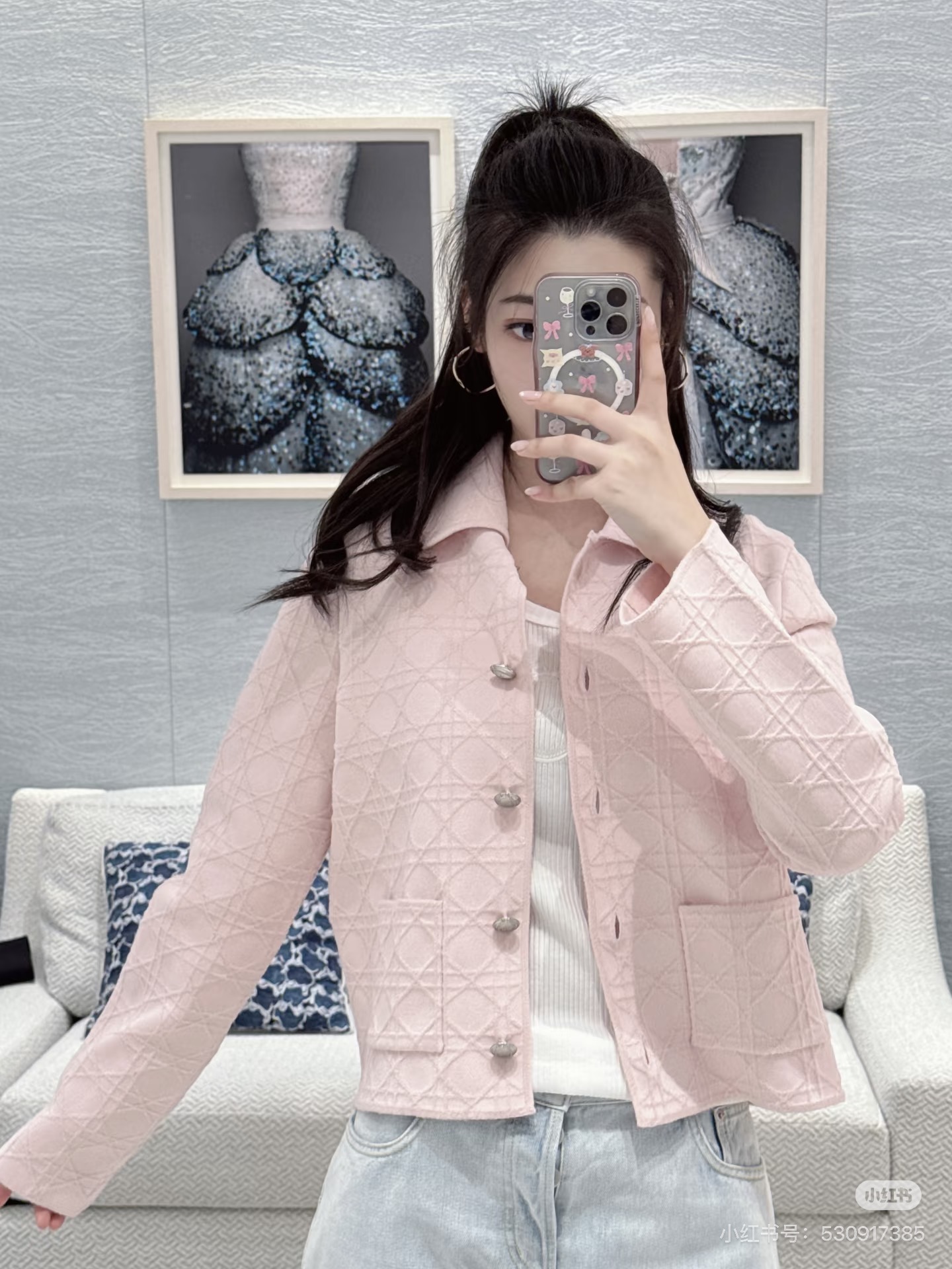 CD 26fw check jacquard jacket