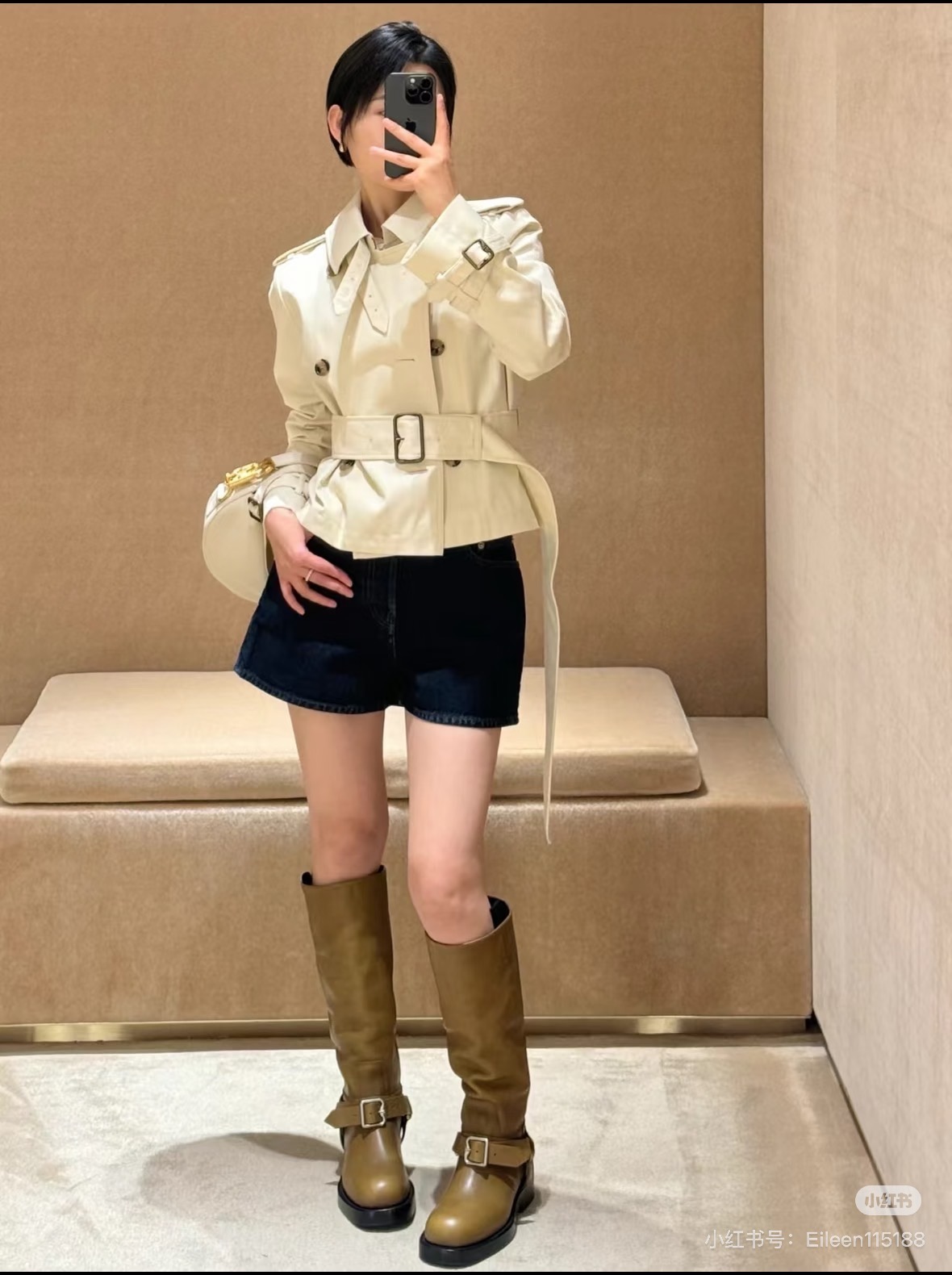 Bur 26fw cropped trench coats