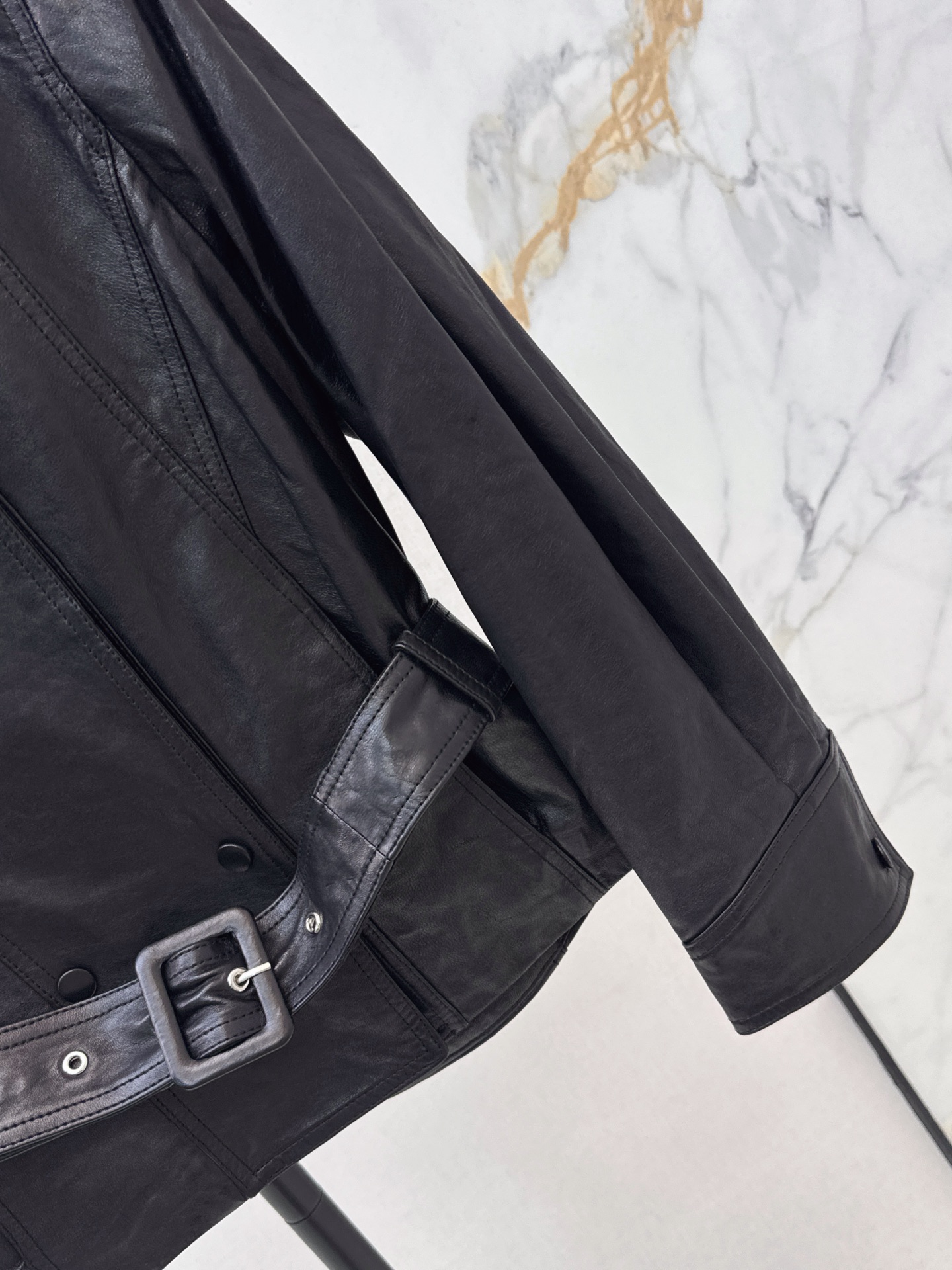 Bott 26fw belted leather jacket