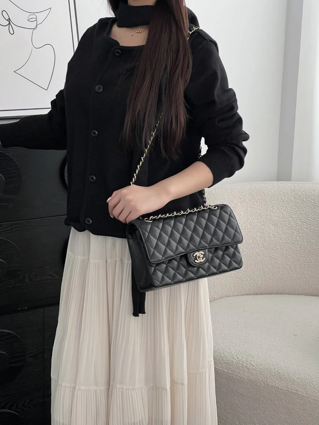 Chan cf25 chain shoulder bag