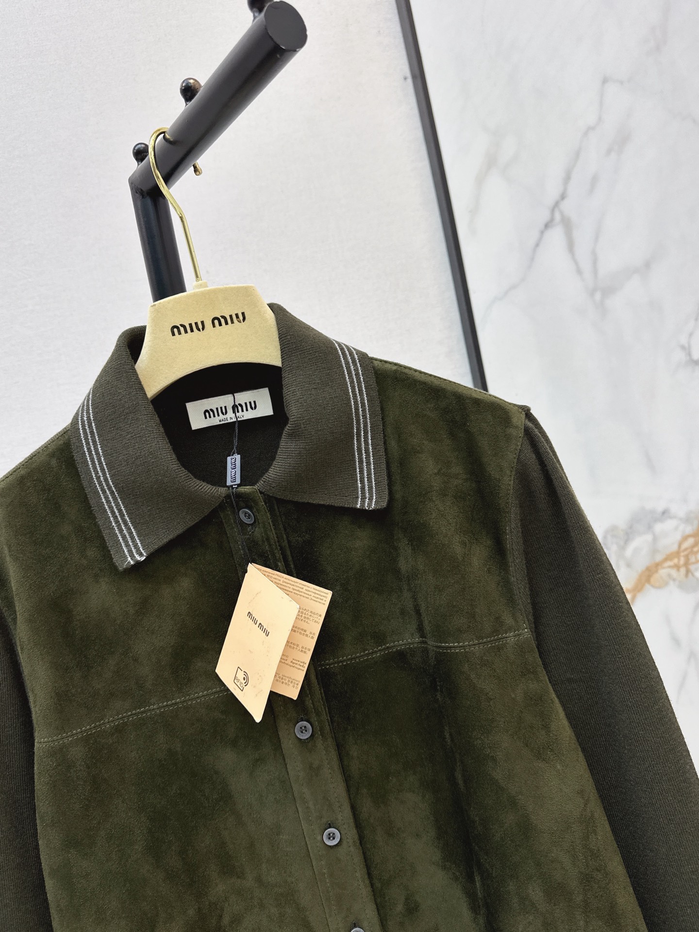 Miu 26fw suede fleece jacket
