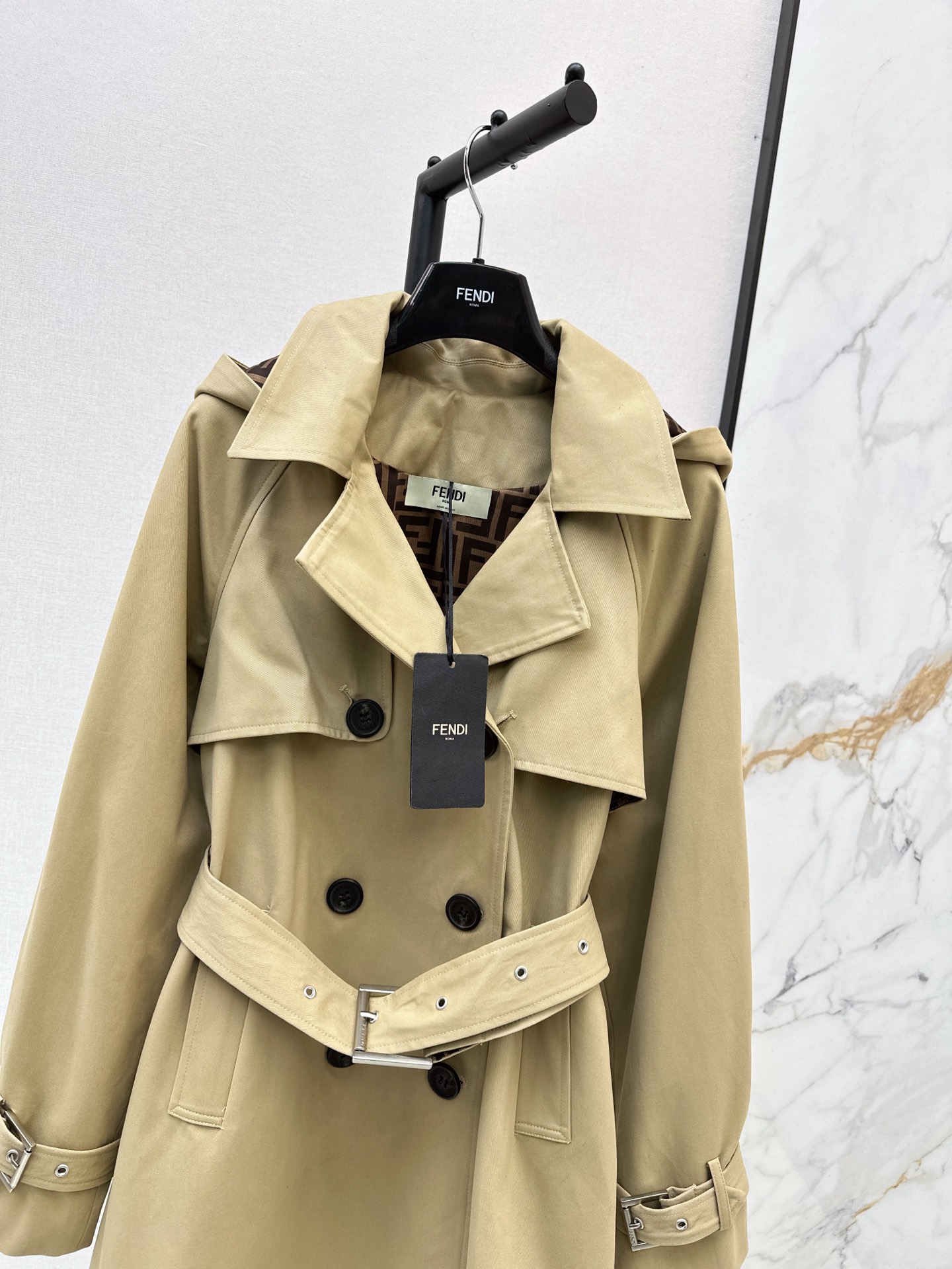 Fen 26fw hooded trench coats