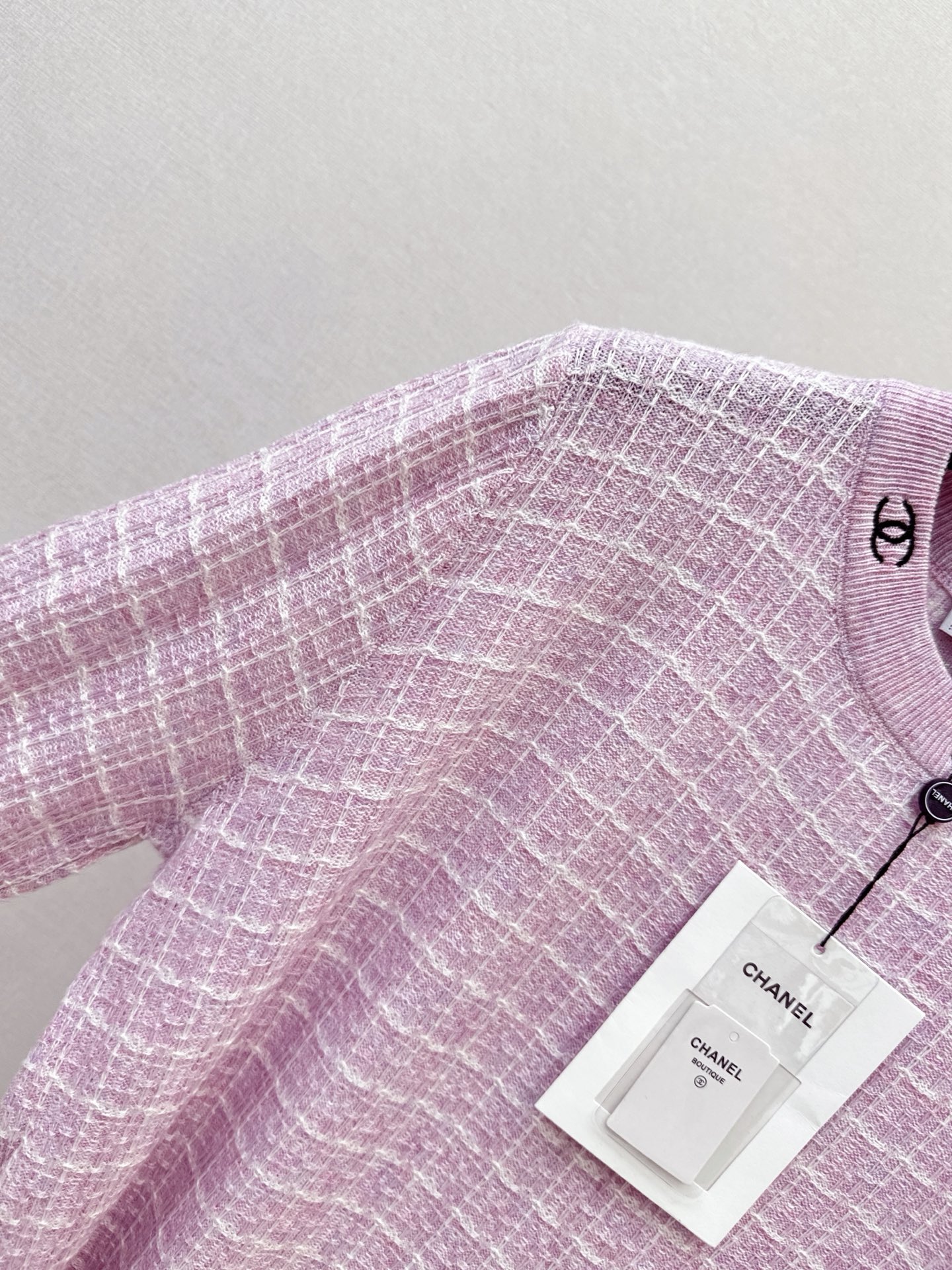 Chan 26fw check jacquard sweater