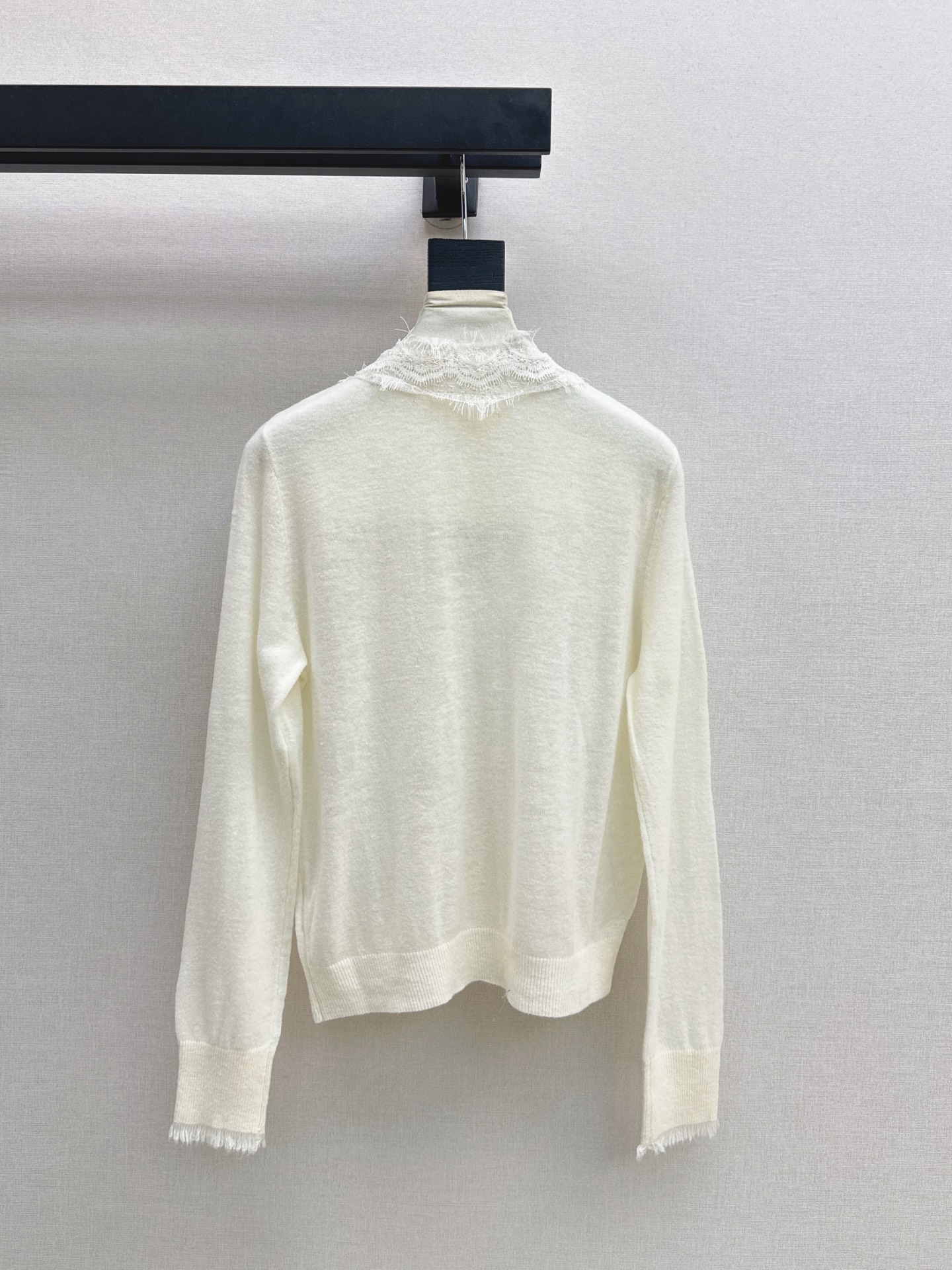 ES 26fw lace contract knit cardigan