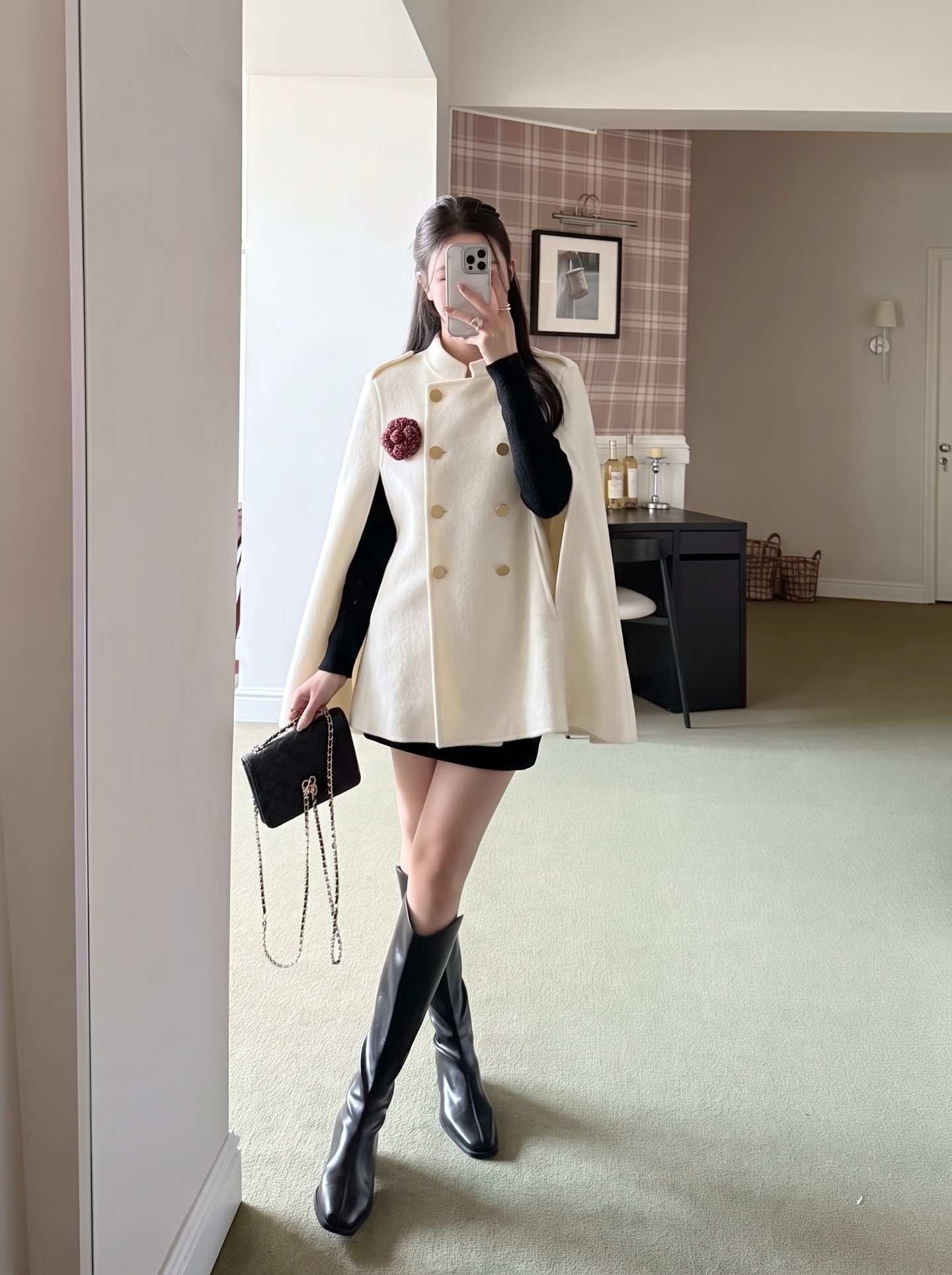 Chan 26fw woolen cape jacket