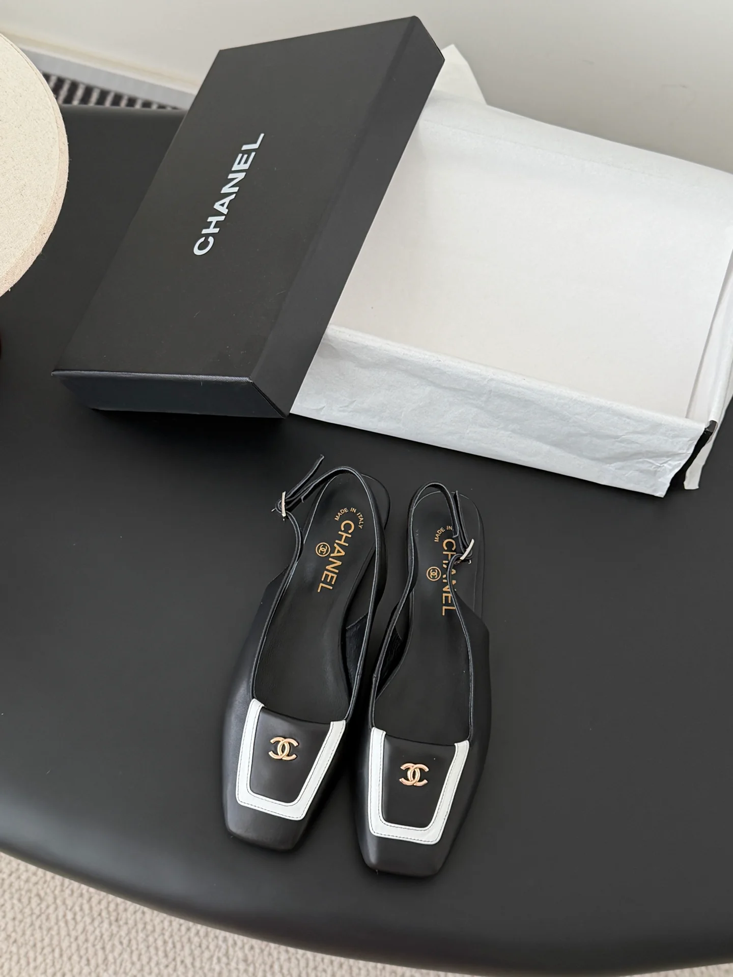 Chan 25B square-toe slingback mary janes
